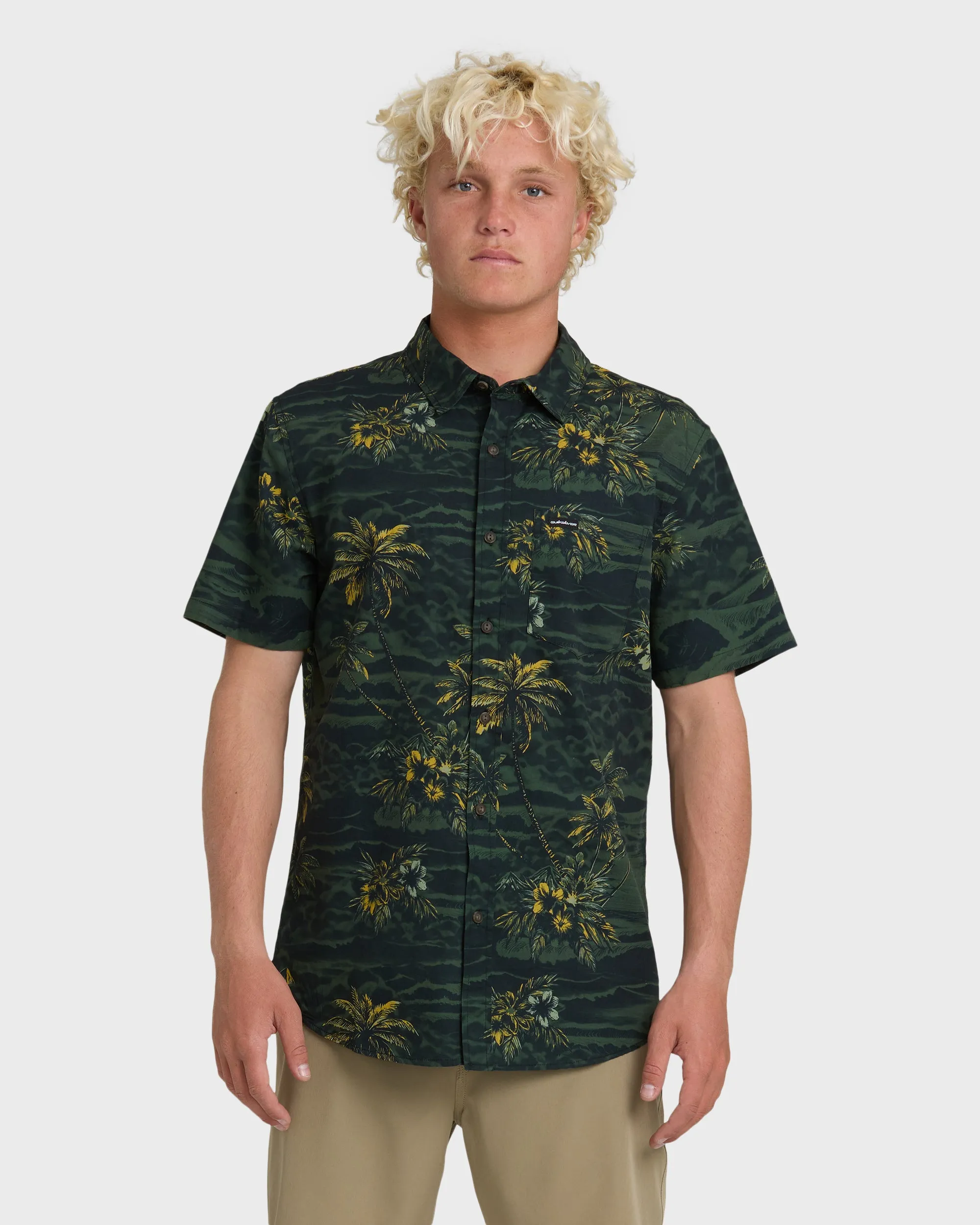 Sundown Stretch Classic Short Sleeve Shirt - Anthracite sold by Quiksilver
