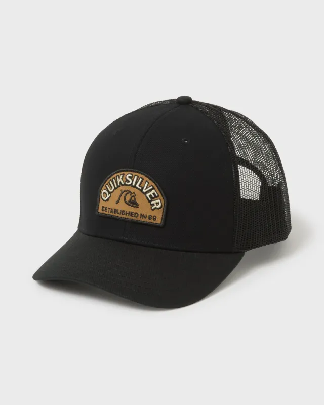 Suns Out Cotton Chino Twill Trucker Hat - Black made by Quiksilver