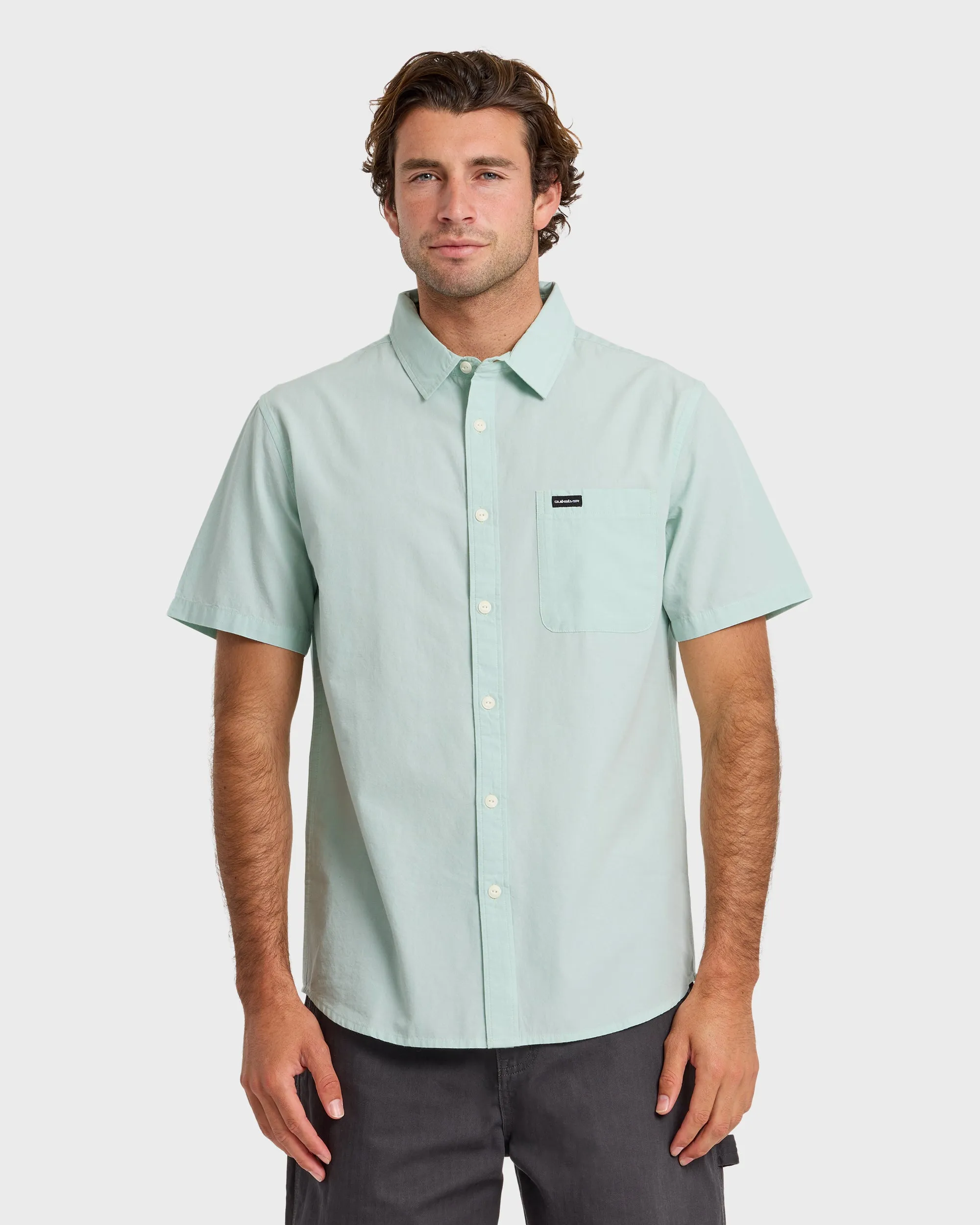 Shore Break Classic Short Sleeve Button-Up Shirt - Blue Haze sold by Quiksilver