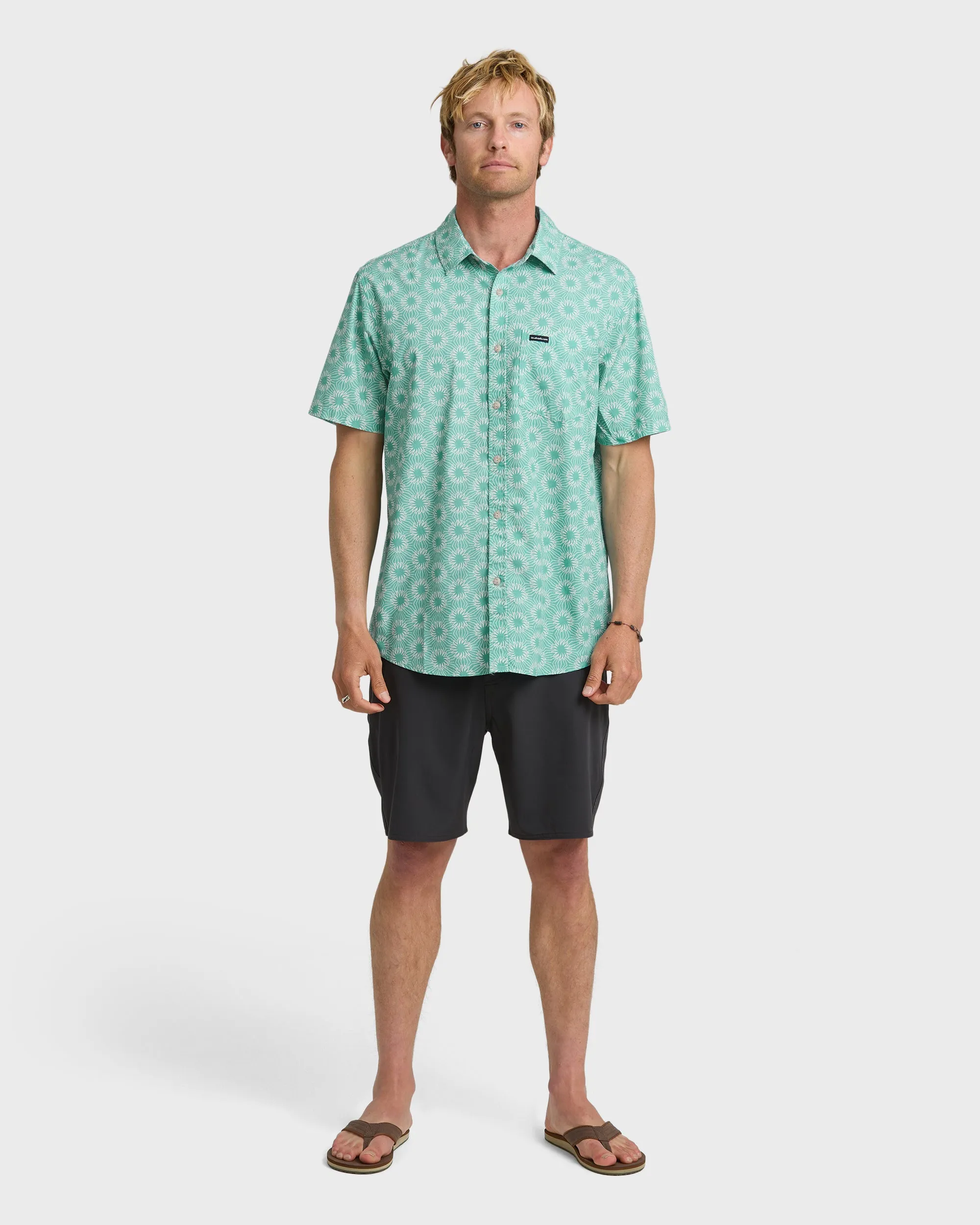 Ocean Mayhem Classic Short Sleeve Shirt - Aqua sold by Quiksilver product image thumbnail 3