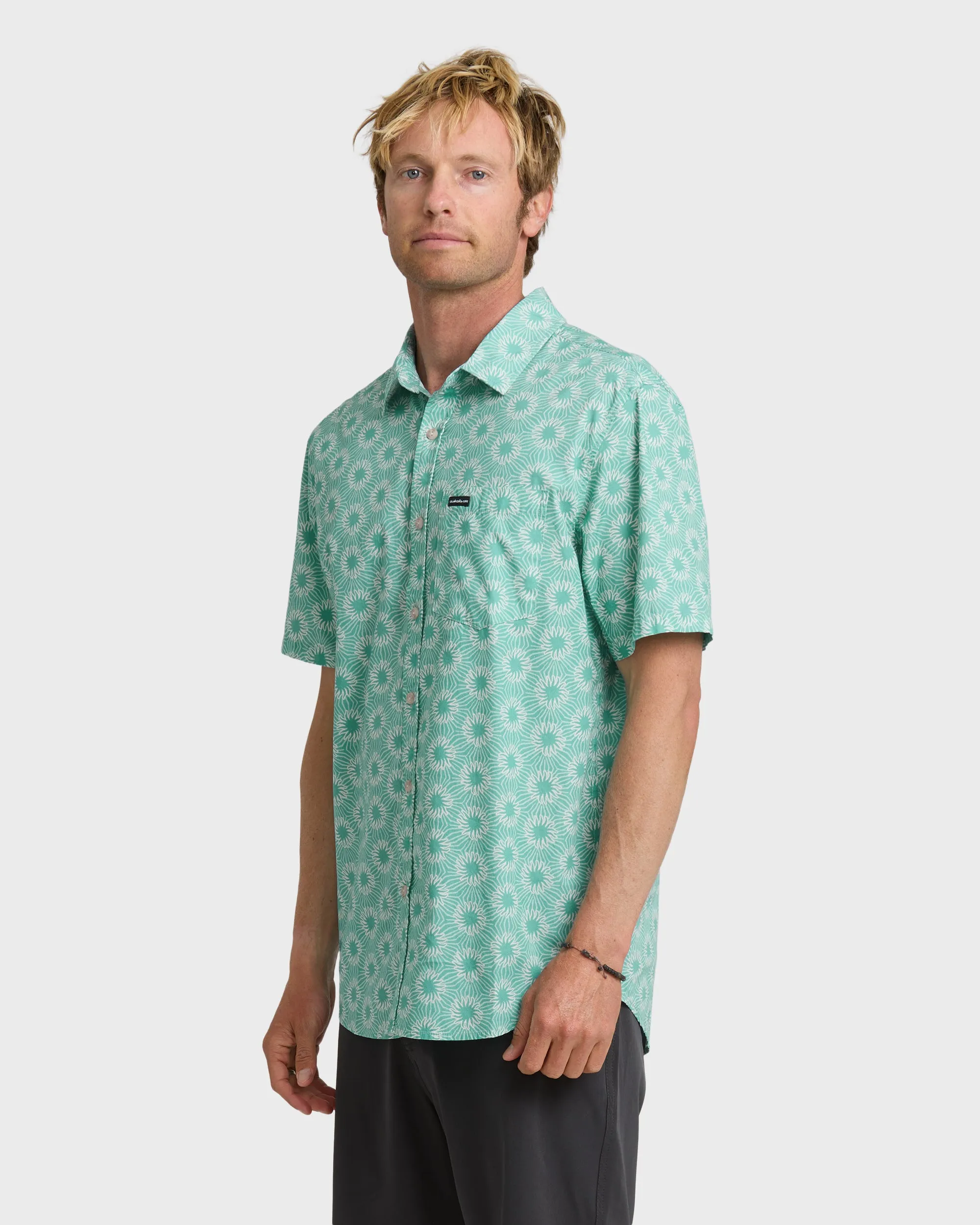 Ocean Mayhem Classic Short Sleeve Shirt - Aqua sold by Quiksilver product image thumbnail 4