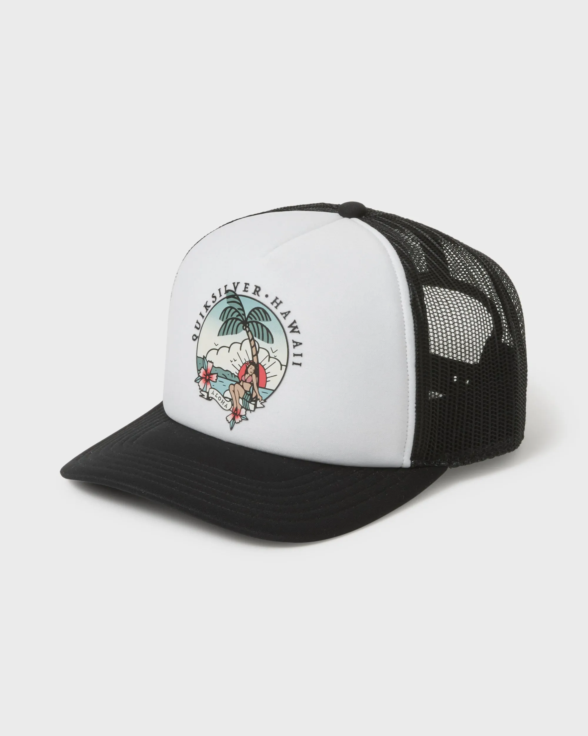 Hi Wahine 5-Panel Foam Trucker Hat - White sold by Quiksilver