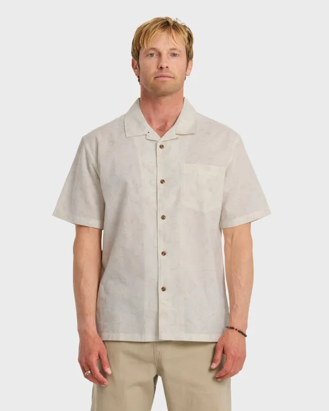 Lo-Biscus DNA Short Sleeve Camp Shirt - Snow White sold by Quiksilver