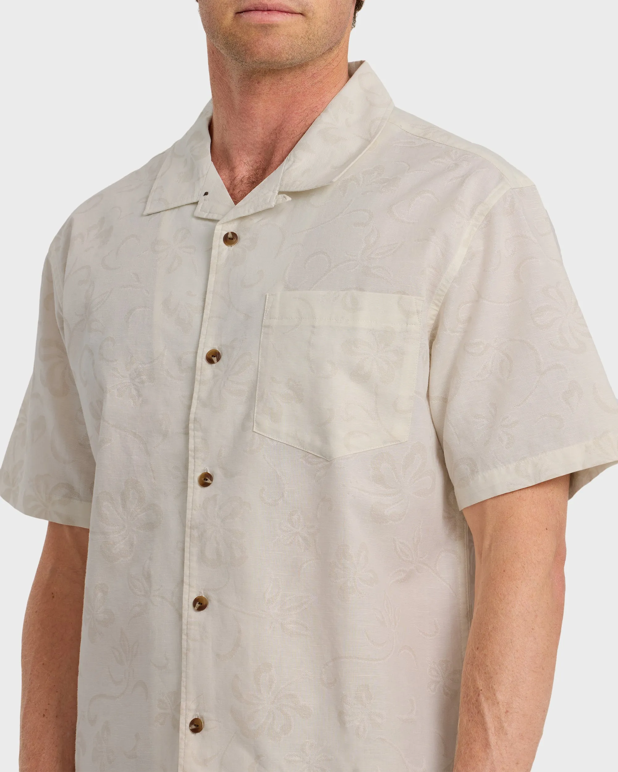 Lo-Biscus DNA Short Sleeve Camp Shirt - Snow White sold by Quiksilver product image thumbnail 5