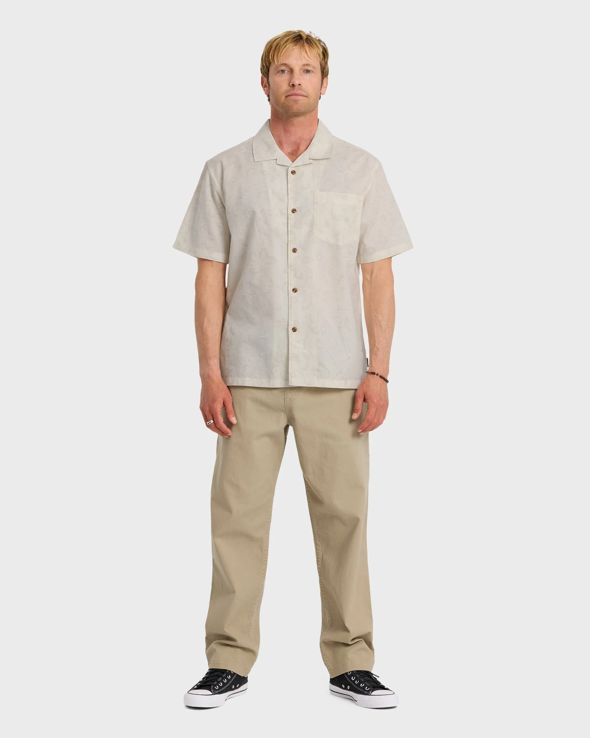 Lo-Biscus DNA Short Sleeve Camp Shirt - Snow White sold by Quiksilver product image thumbnail 3