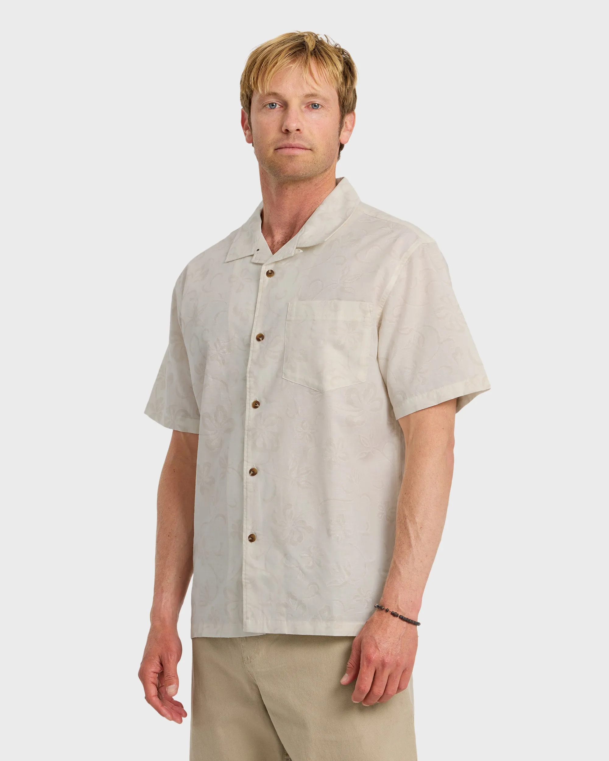 Lo-Biscus DNA Short Sleeve Camp Shirt - Snow White sold by Quiksilver product image thumbnail 4