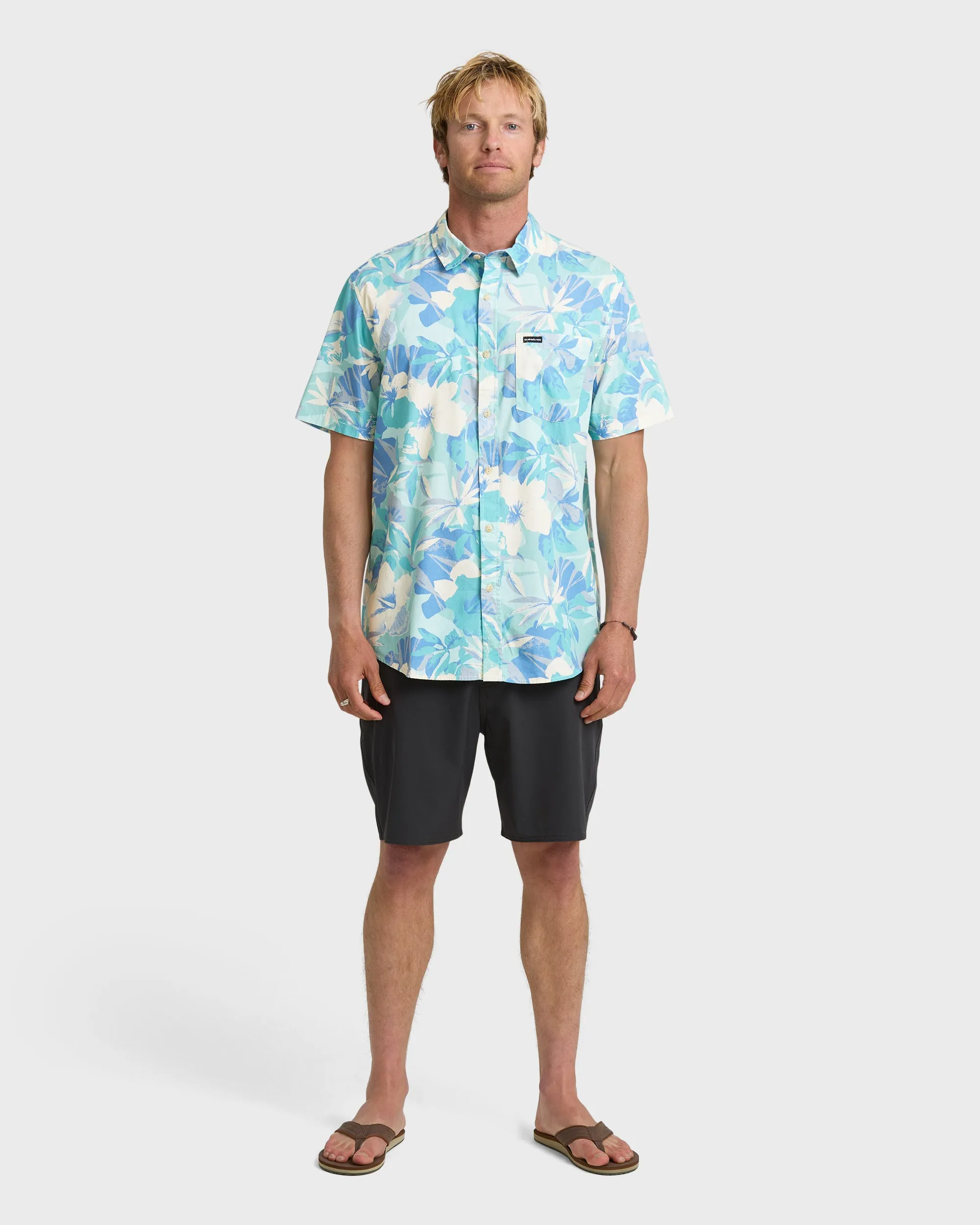 Interact Floral Classic Short Sleeve Shirt - Blue Haze sold by Quiksilver product image thumbnail 3