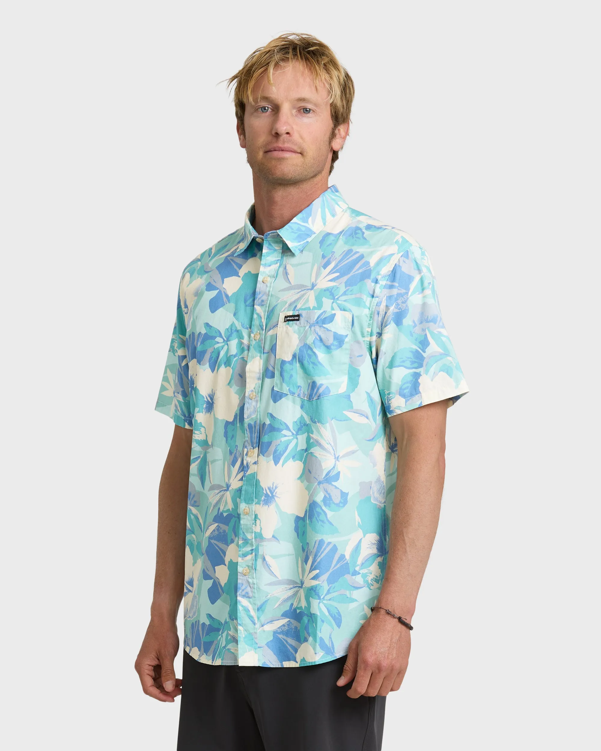 Interact Floral Classic Short Sleeve Shirt - Blue Haze sold by Quiksilver product image thumbnail 4