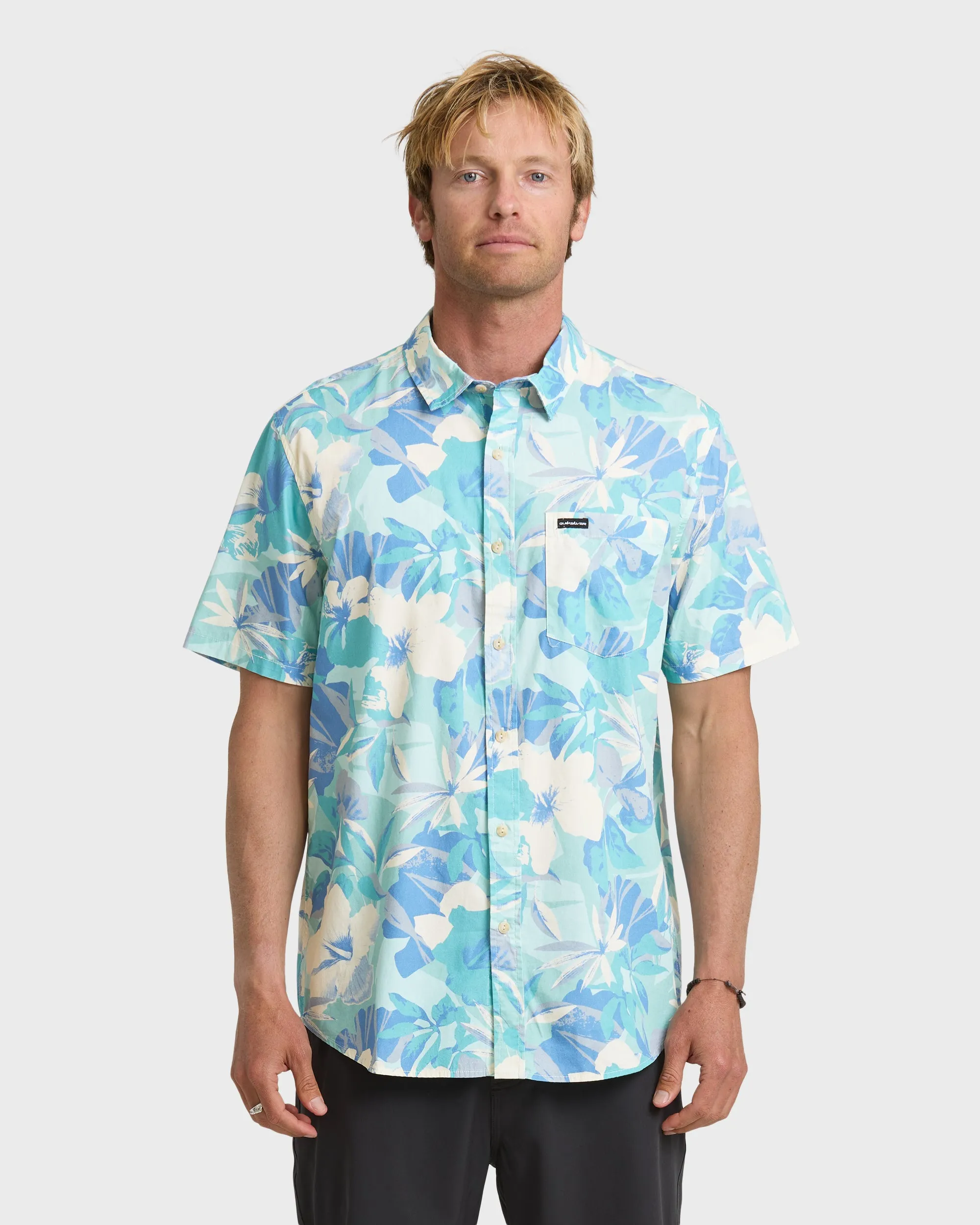 Interact Floral Classic Short Sleeve Shirt - Blue Haze sold by Quiksilver