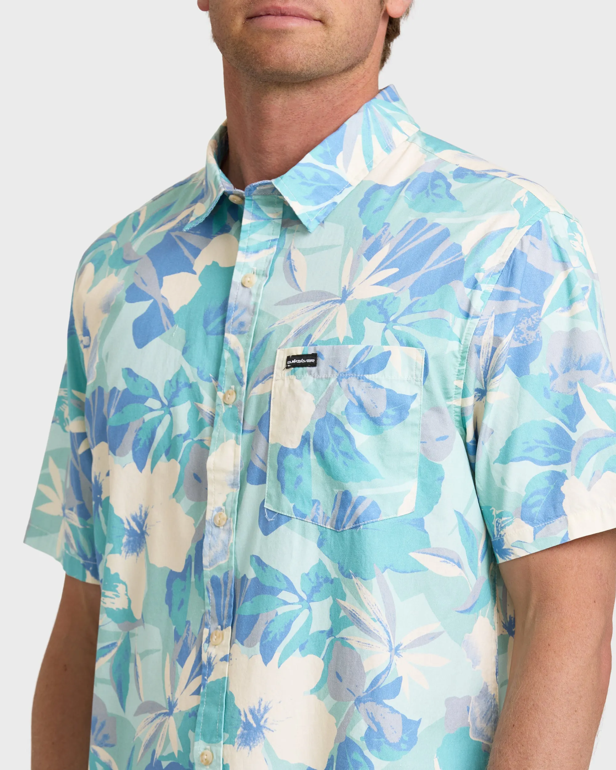 Interact Floral Classic Short Sleeve Shirt - Blue Haze sold by Quiksilver product image thumbnail 5