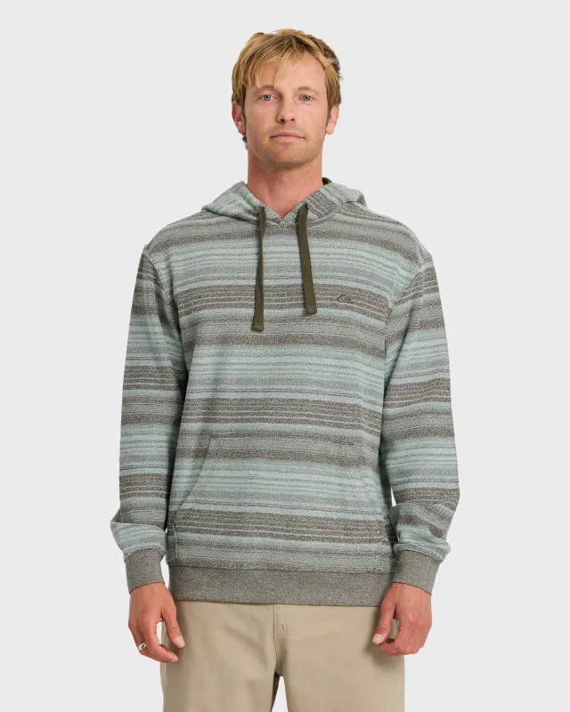 Great Otway Yarn-Dyed Stripe Pullover Hoodie - Grape Leaf sold by Quiksilver