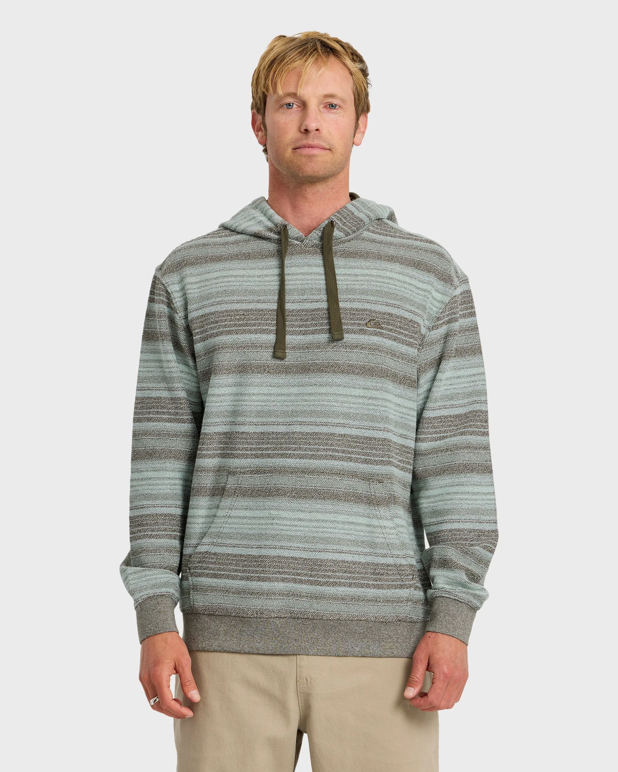 Great Otway Yarn-Dyed Stripe Pullover Hoodie - Grape Leaf sold by Quiksilver