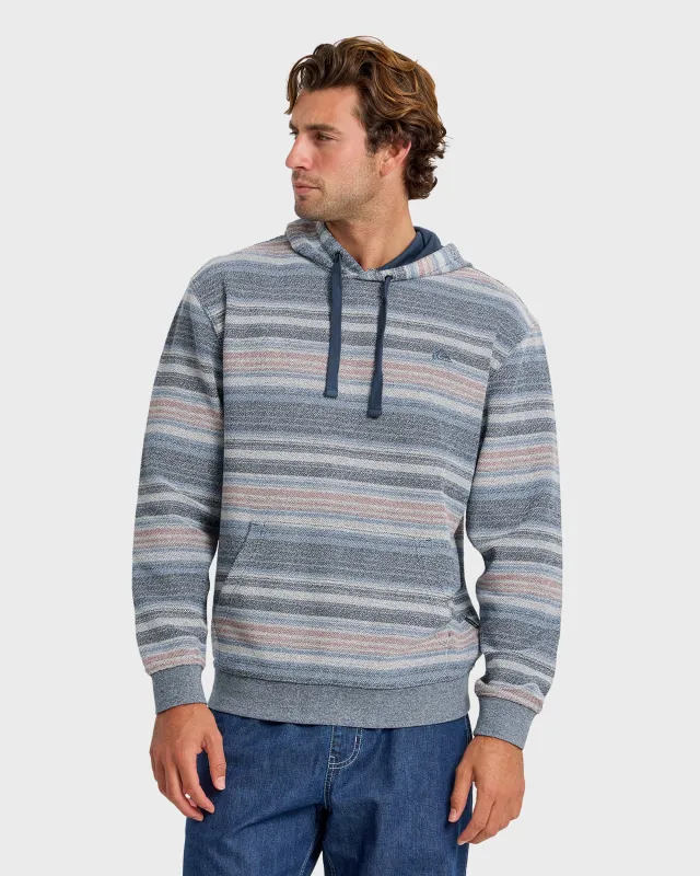 Great Otway Yarn-Dyed Stripe Pullover Hoodie - Dark Denim sold by Quiksilver