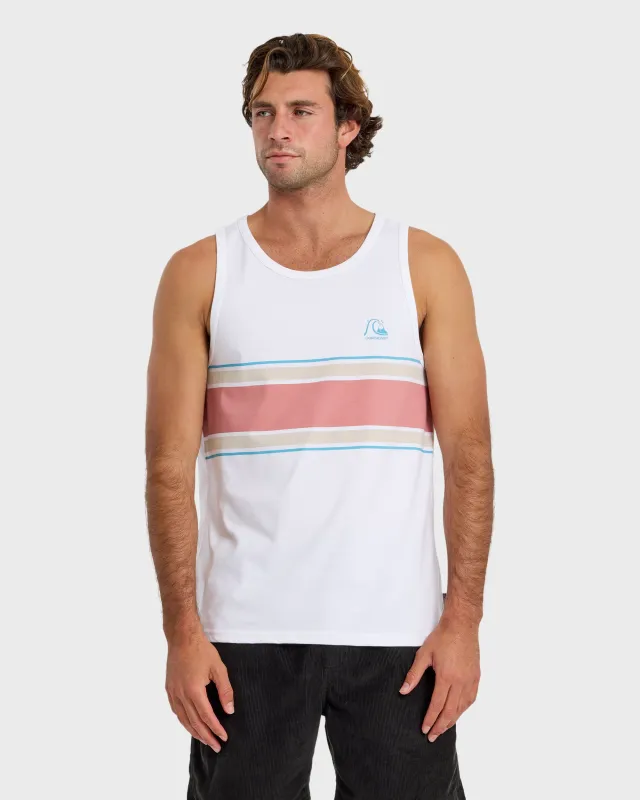 Floater Stripe Tank - White sold by Quiksilver