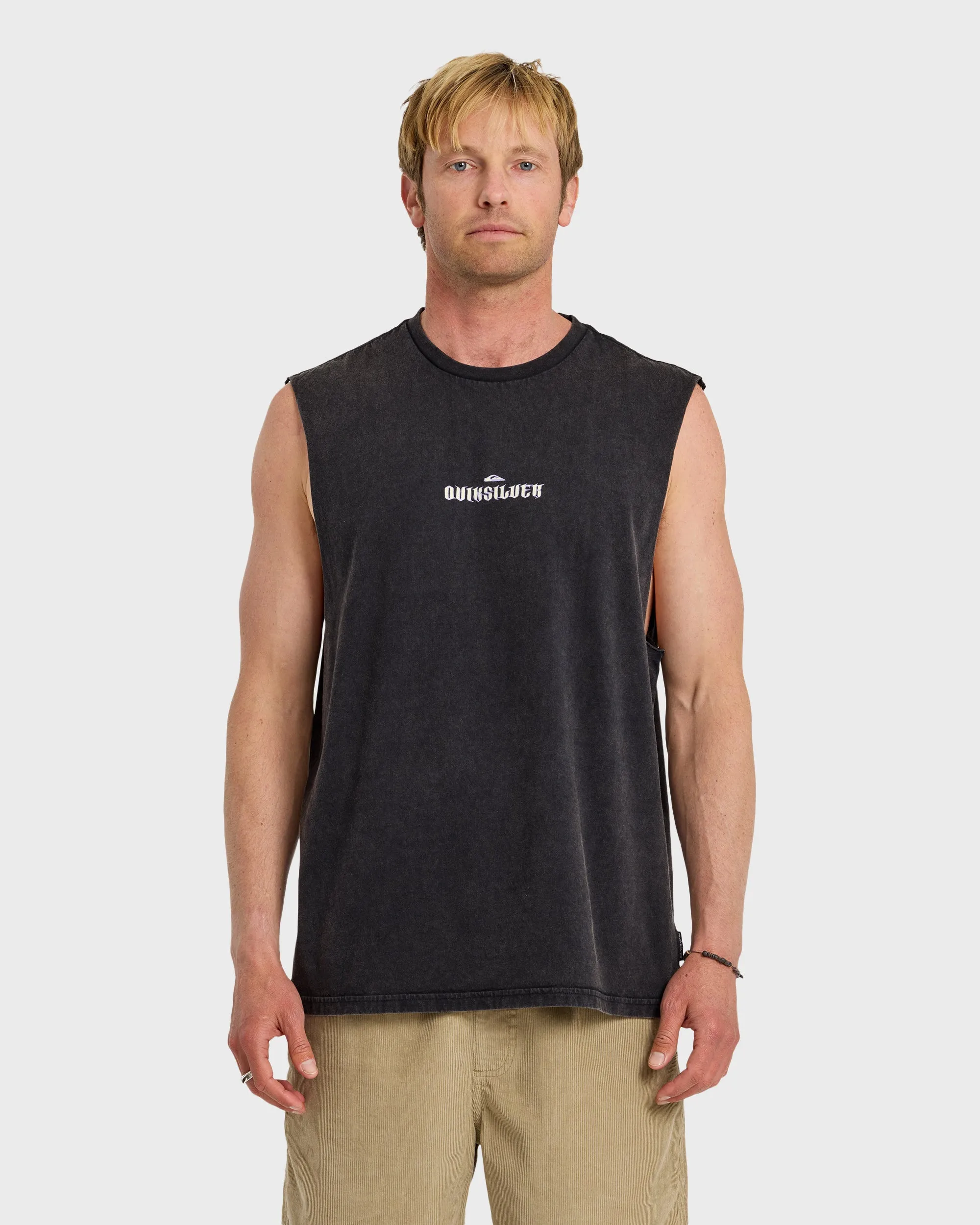 Dark Torch Acid Wash Oversized Tank - Phantom sold by Quiksilver