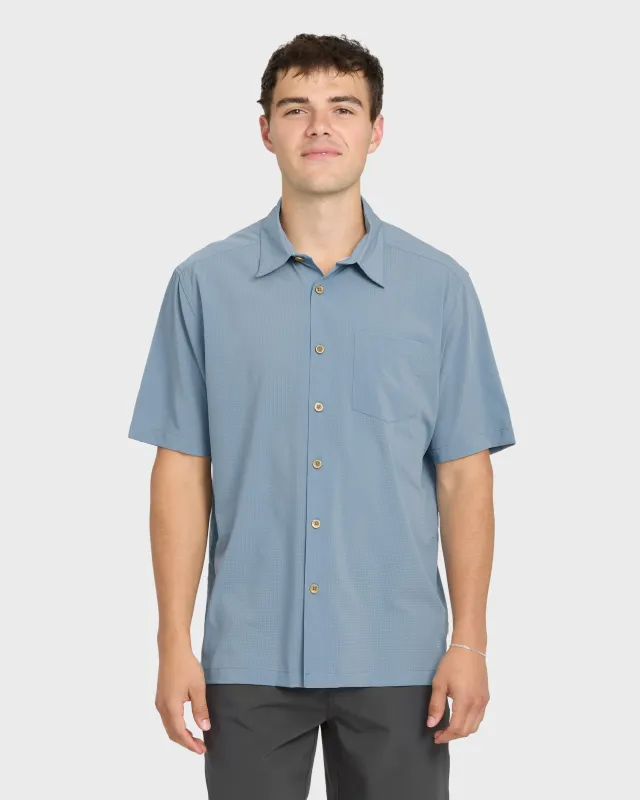Chaser Short Sleeve Woven Shirt - Blue Shadow sold by Quiksilver