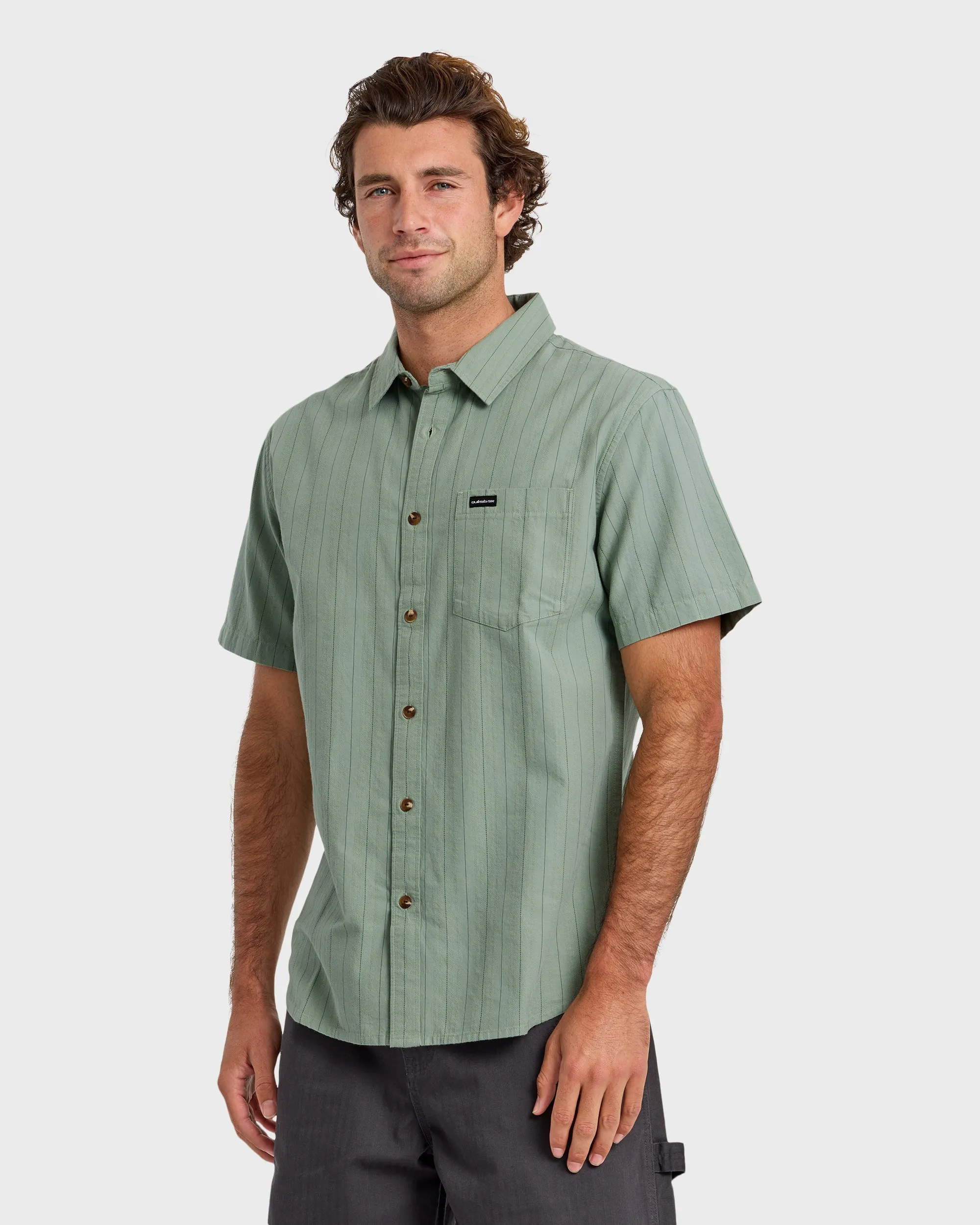 Dobby Stripe Classic Short Sleeve Shirt - Lily Pad sold by Quiksilver product image thumbnail 4