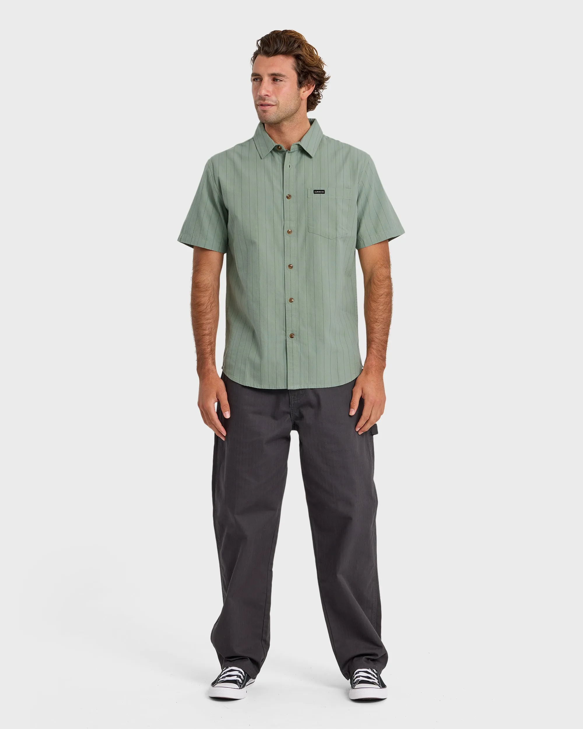 Dobby Stripe Classic Short Sleeve Shirt - Lily Pad sold by Quiksilver product image thumbnail 3
