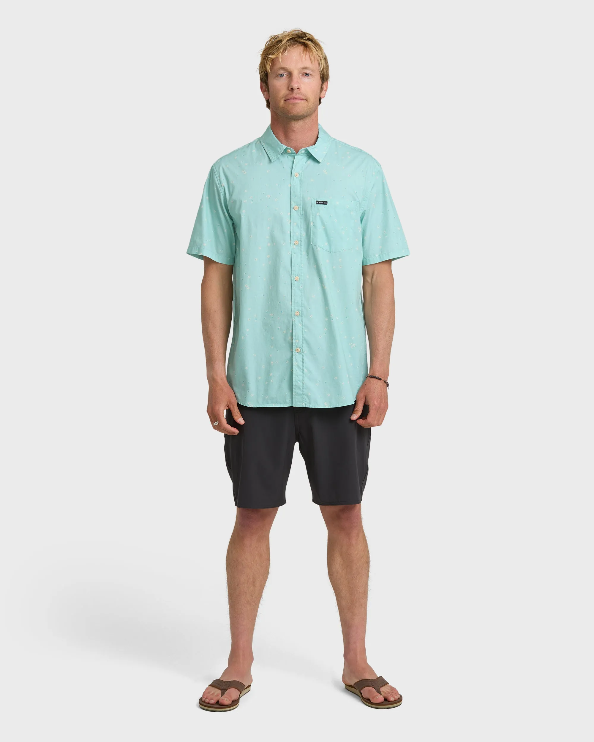 Ditsy Blossom Classic Short Sleeve Shirt - Blue Haze sold by Quiksilver product image thumbnail 3