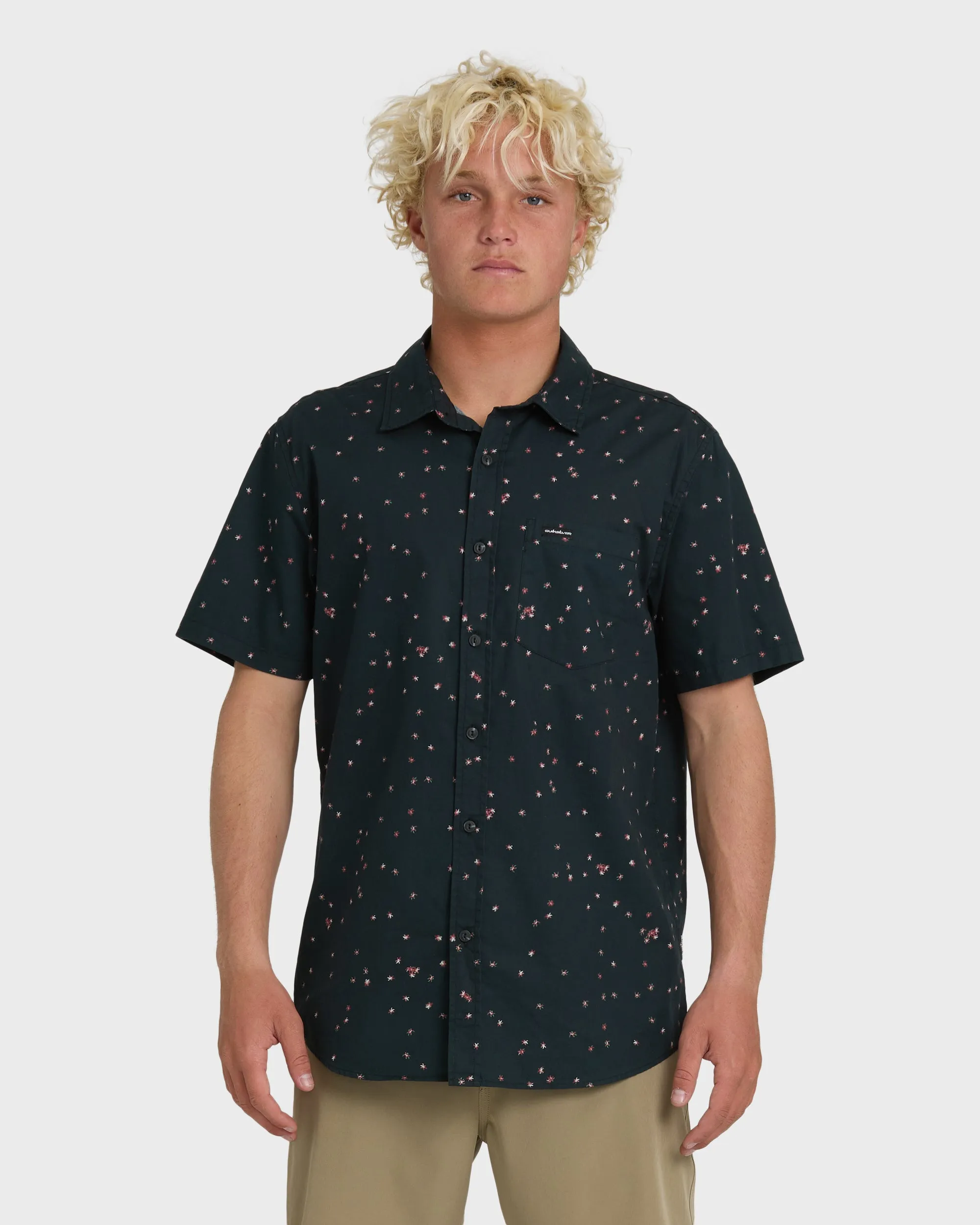 Ditsy Blossom Classic Short Sleeve Shirt - Anthracite sold by Quiksilver