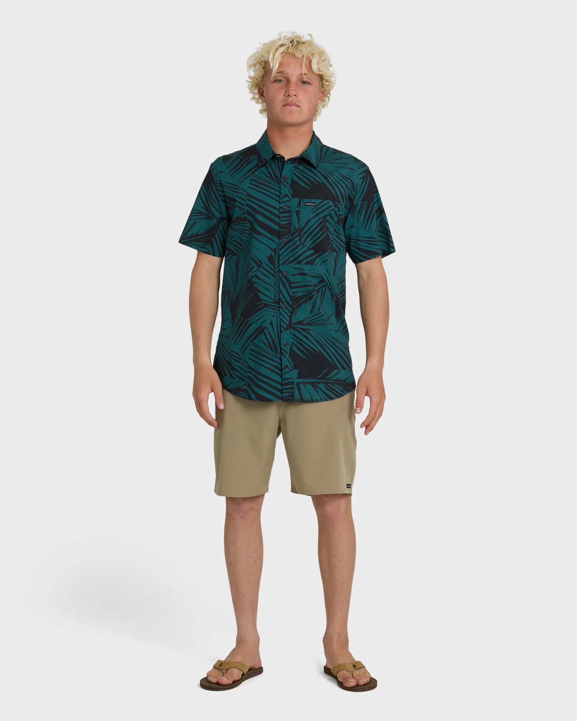 Aruba Palm Classic Stretch Short Sleeve Shirt - Mediterranea sold by Quiksilver product image thumbnail 3