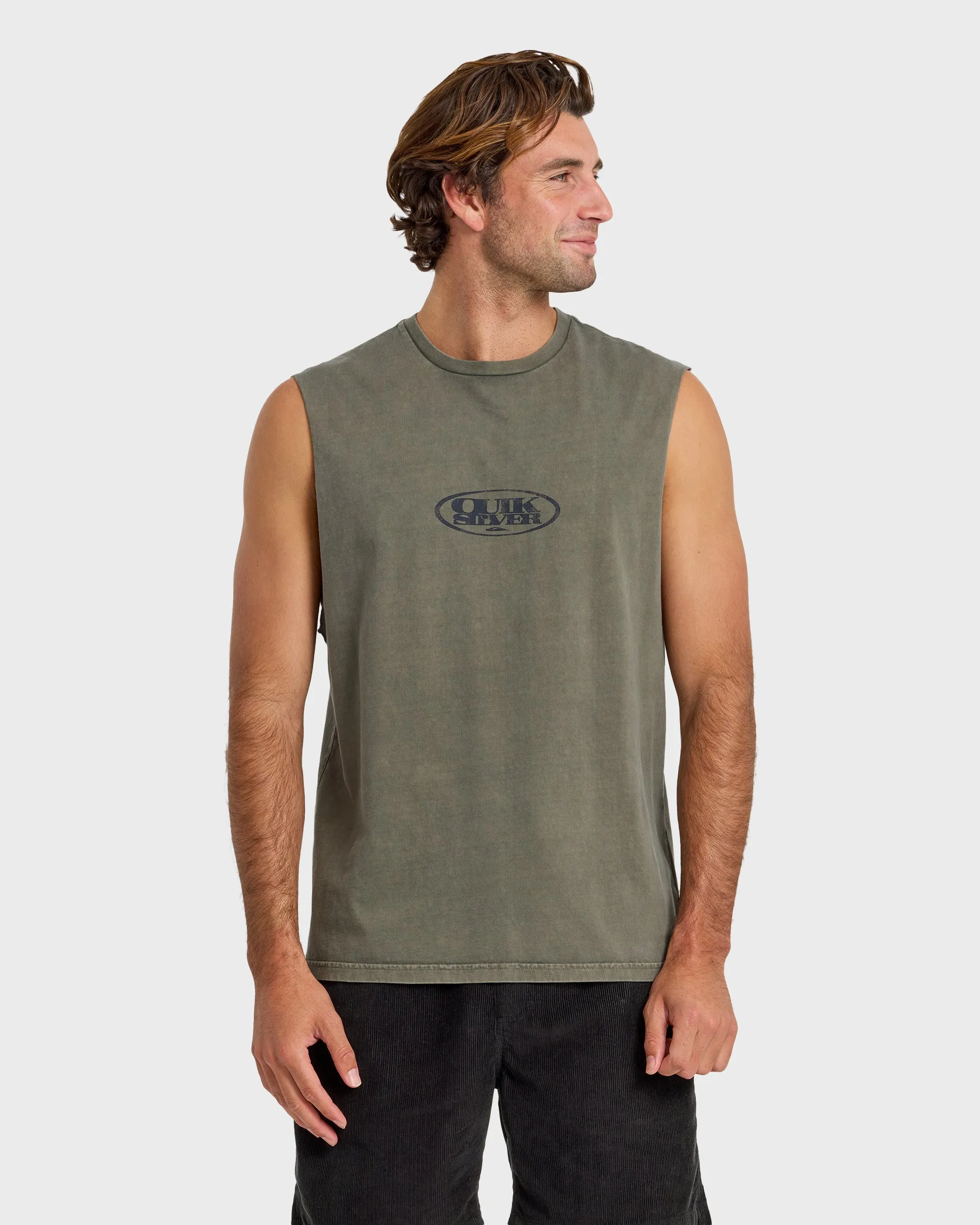 Blends Oversized Acid Wash Tank Top - Grape Leaf sold by Quiksilver