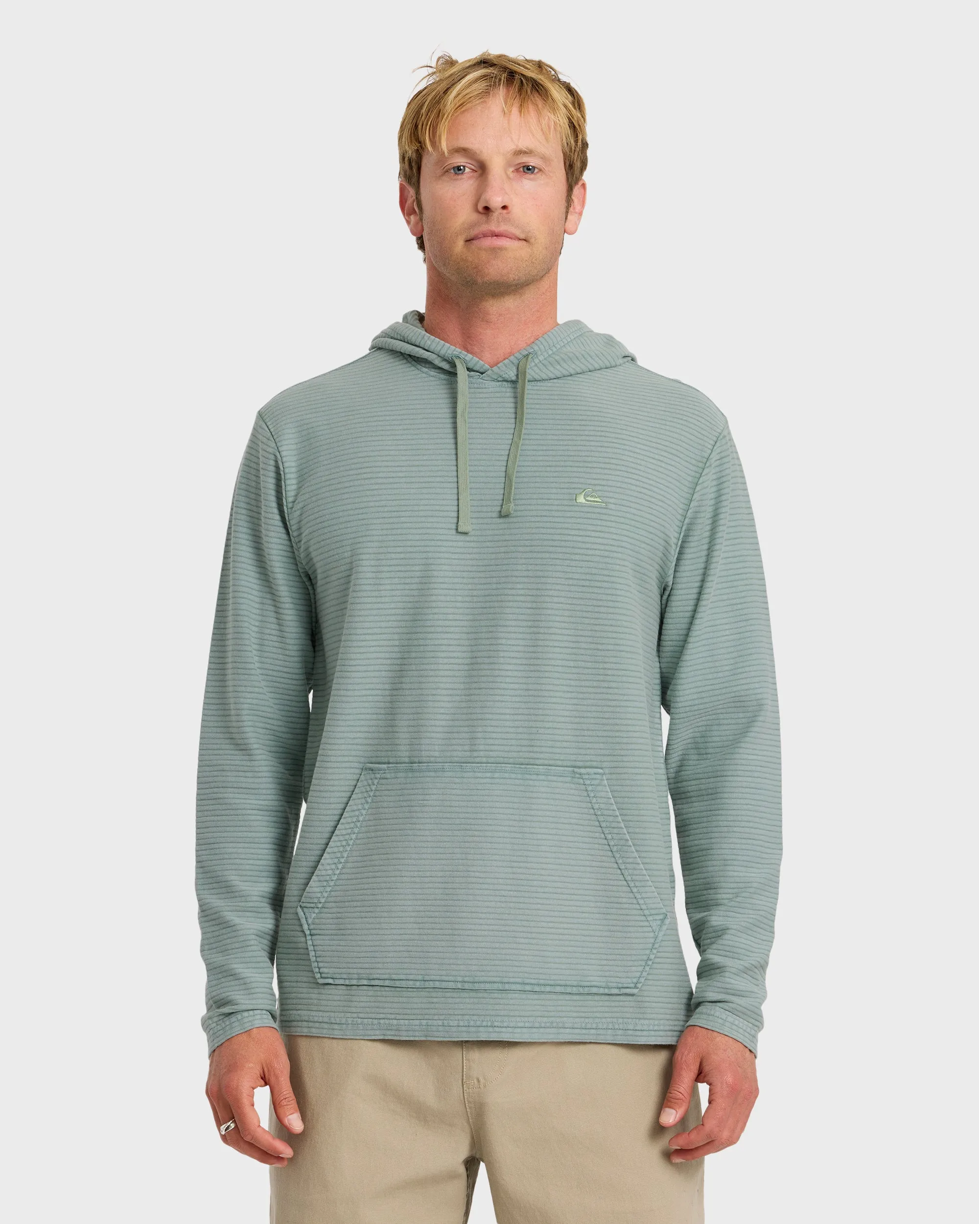 Alamitos Jacquard Stripe Pullover Hoodie - Lily Pad sold by Quiksilver