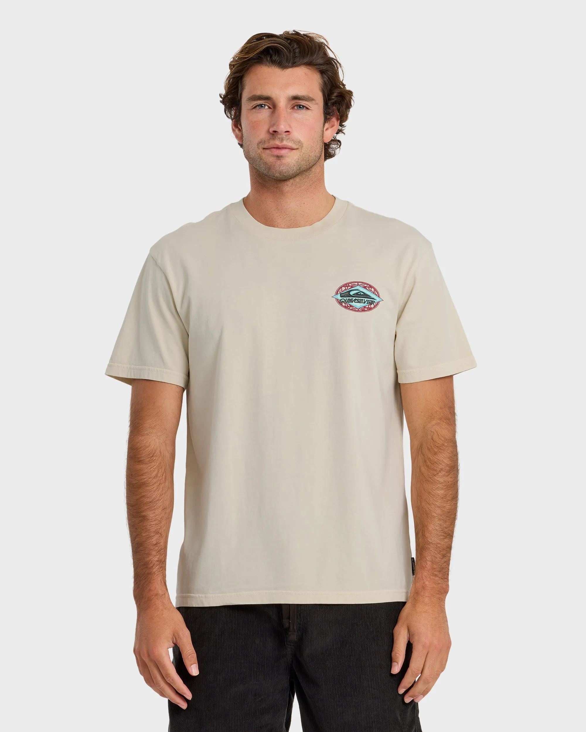 Foil Stamp Pigment-Dyed Short Sleeve T-Shirt - Silver Birch sold by Quiksilver