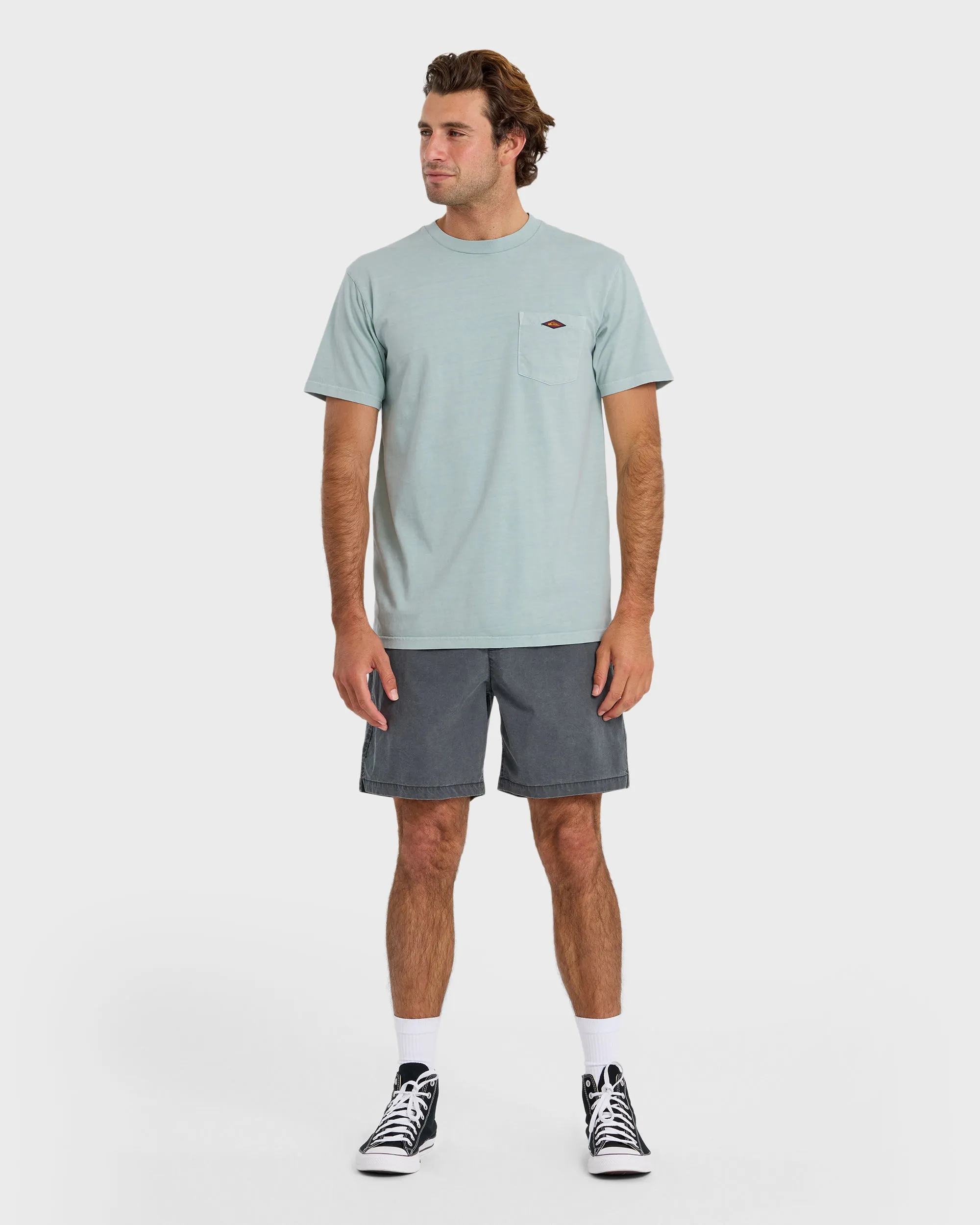 Saltwater Pigment-Dyed Short Sleeve Pocket Tee - Blue Haze sold by Quiksilver product image thumbnail 3