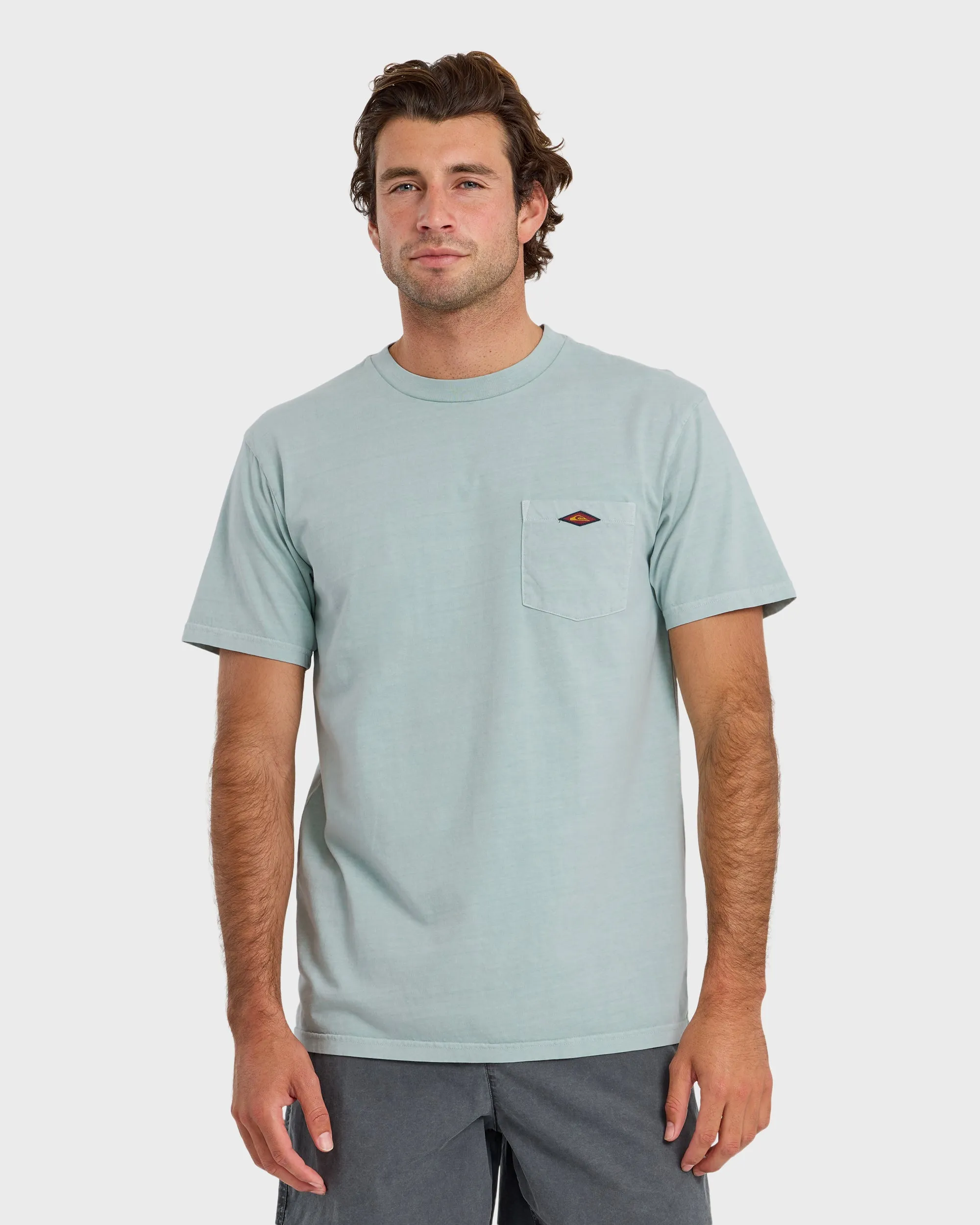 Saltwater Pigment-Dyed Short Sleeve Pocket Tee - Blue Haze sold by Quiksilver