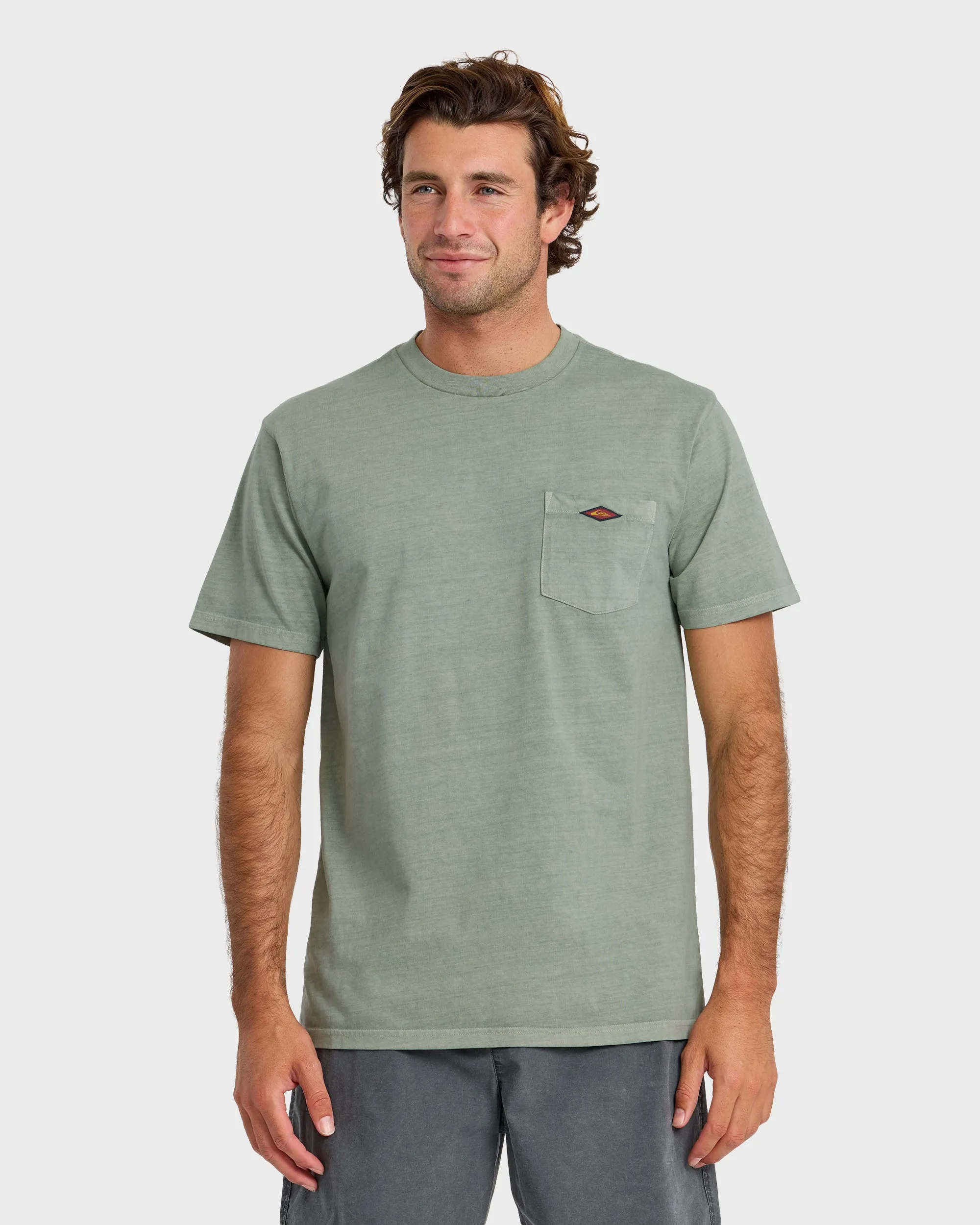 Saltwater Pigment-Dyed Short Sleeve Pocket Tee - Lily Pad sold by Quiksilver
