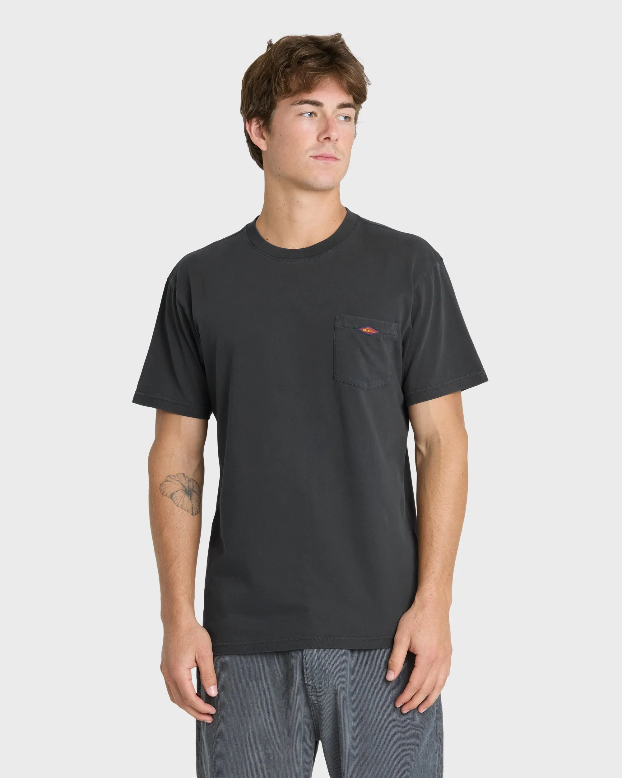 Saltwater Pigment-Dyed Short Sleeve Pocket Tee - Phantom sold by Quiksilver