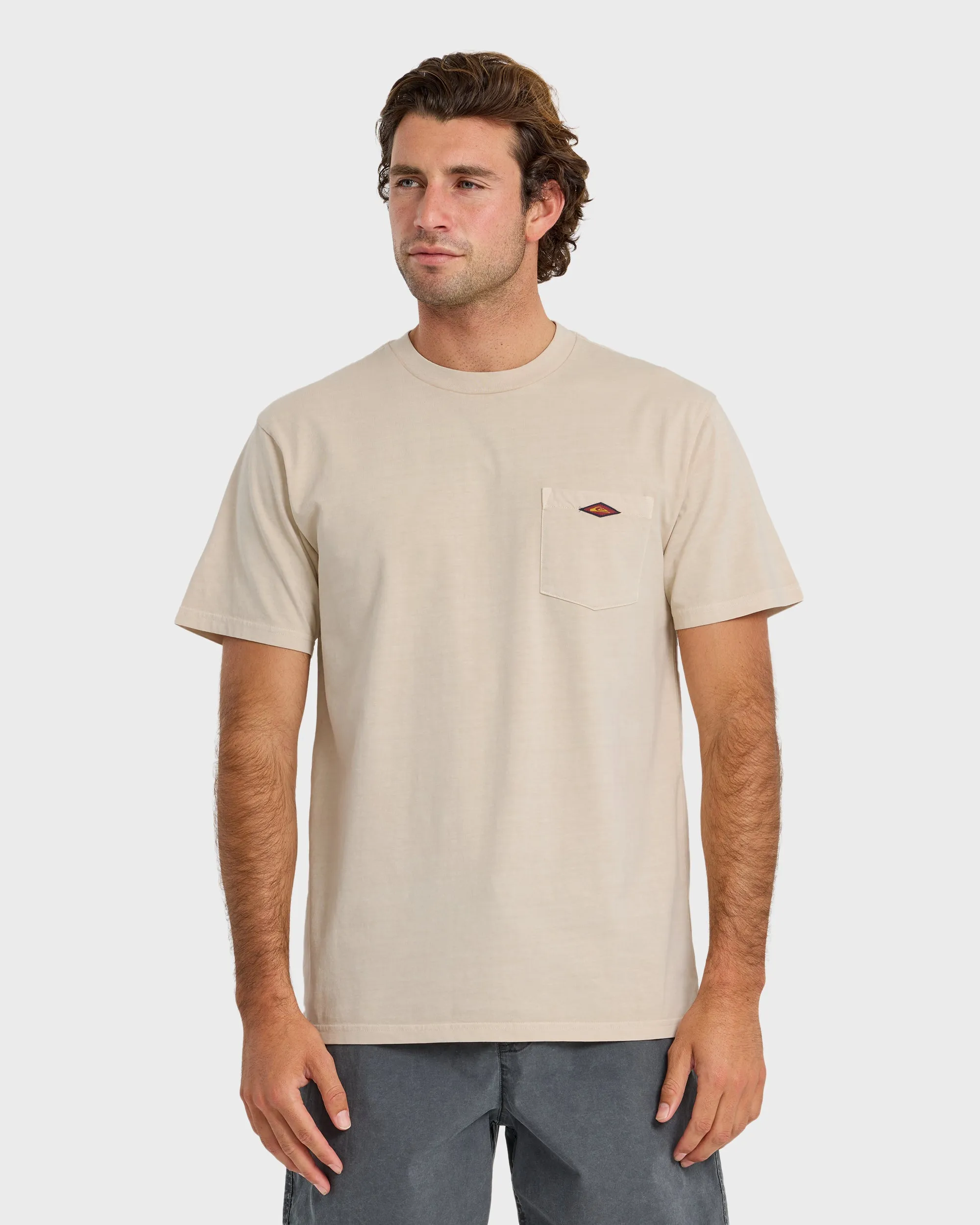 Saltwater Pigment-Dyed Short Sleeve Pocket Tee - Moonstruck sold by Quiksilver
