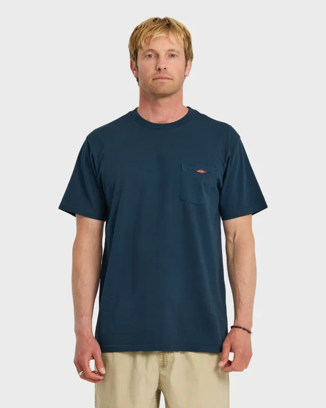 Saltwater Pigment-Dyed Short Sleeve Pocket Tee - Dark Denim made by Quiksilver