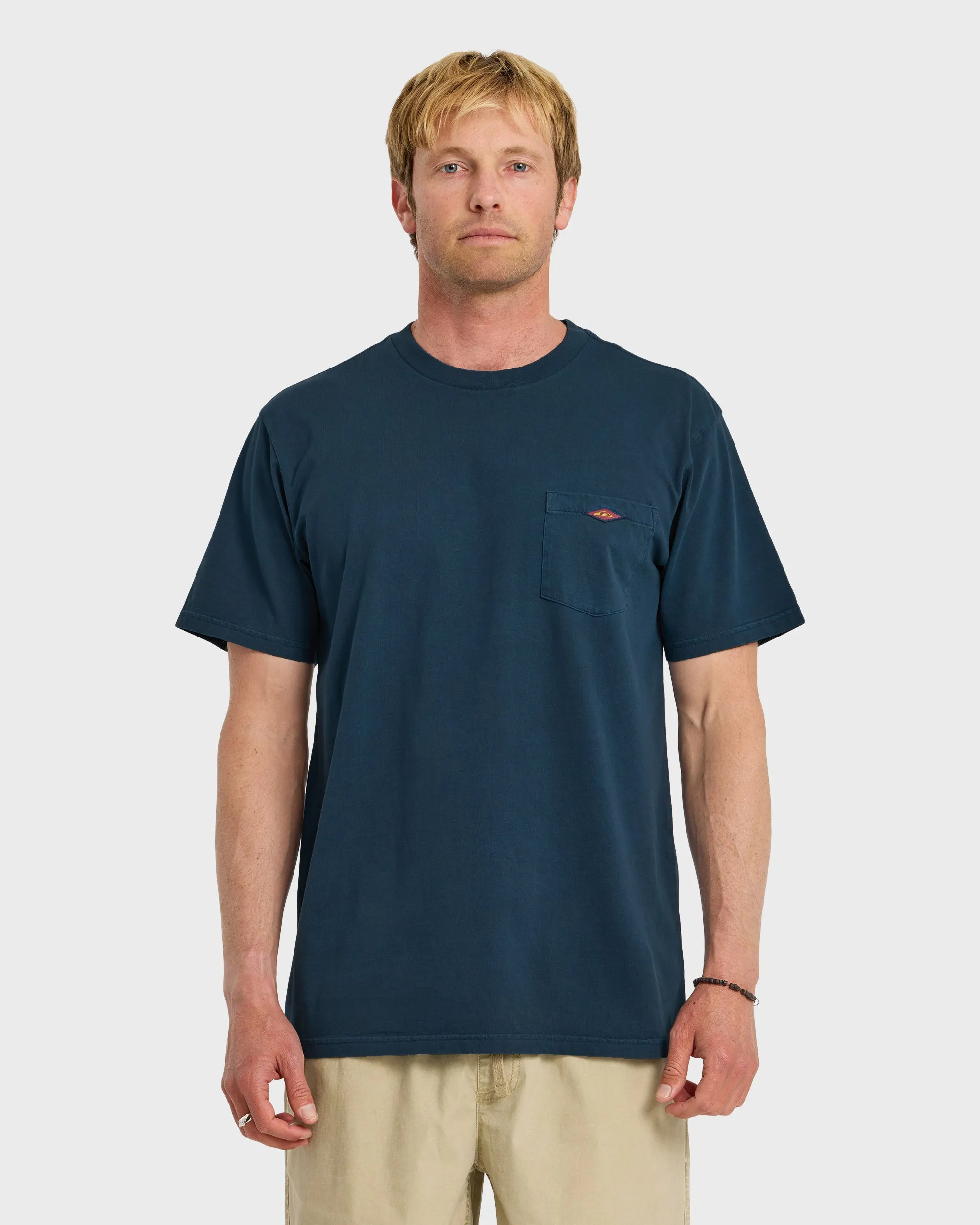 Saltwater Pigment-Dyed Short Sleeve Pocket Tee - Dark Denim sold by Quiksilver