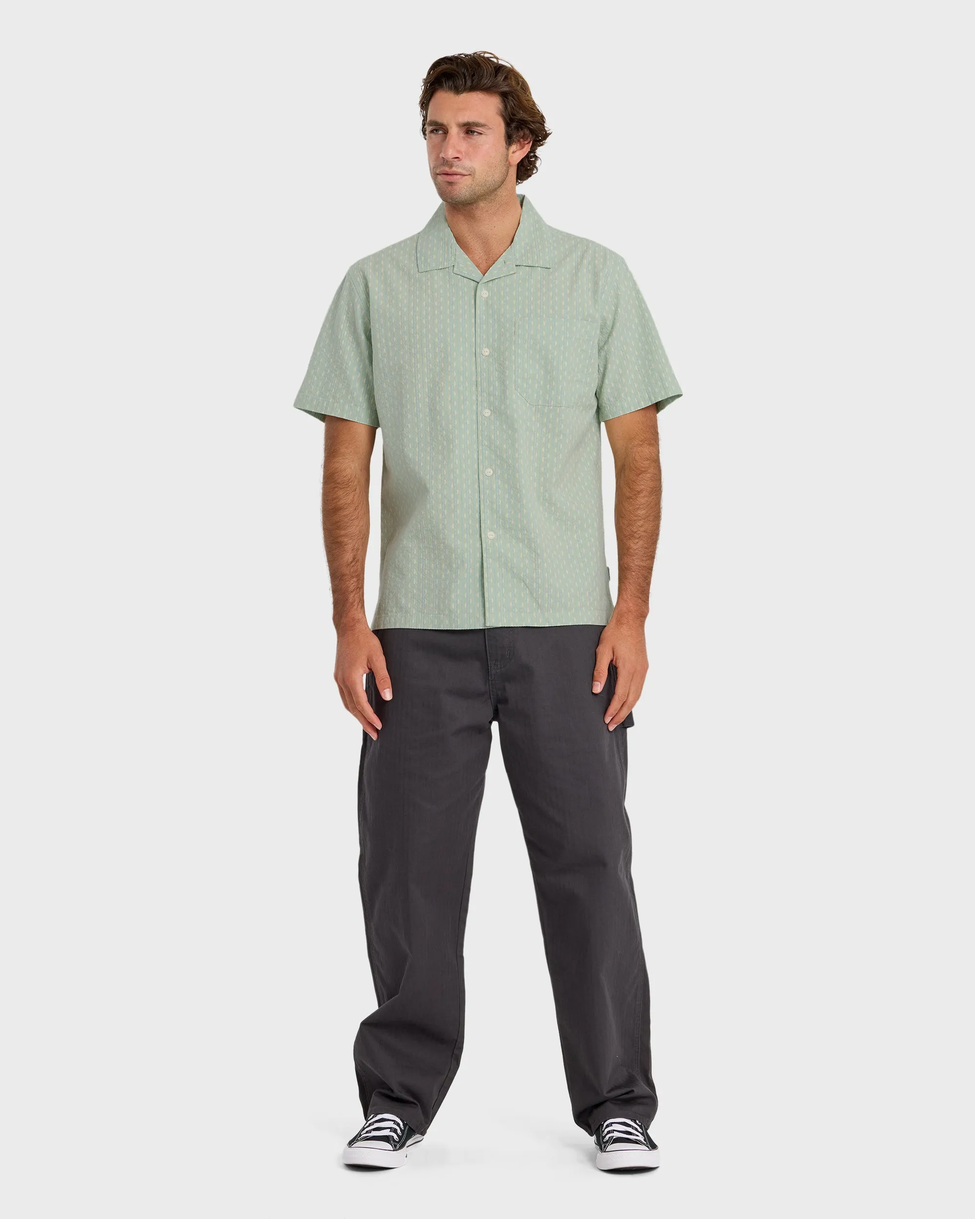 Horizons Casual Seersucker Short Sleeve Shirt - Blue Haze sold by Quiksilver product image thumbnail 3