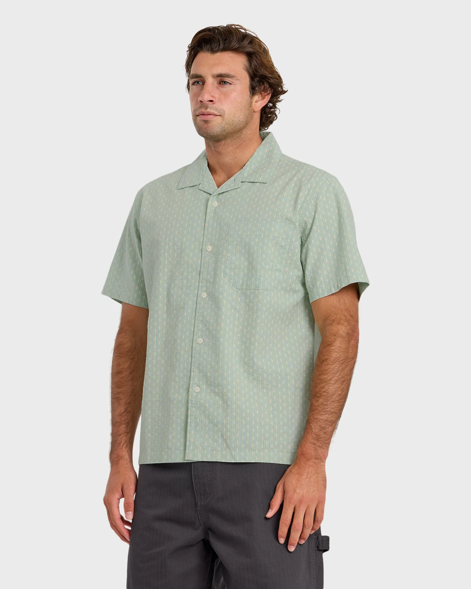 Horizons Casual Seersucker Short Sleeve Shirt - Blue Haze sold by Quiksilver product image thumbnail 4
