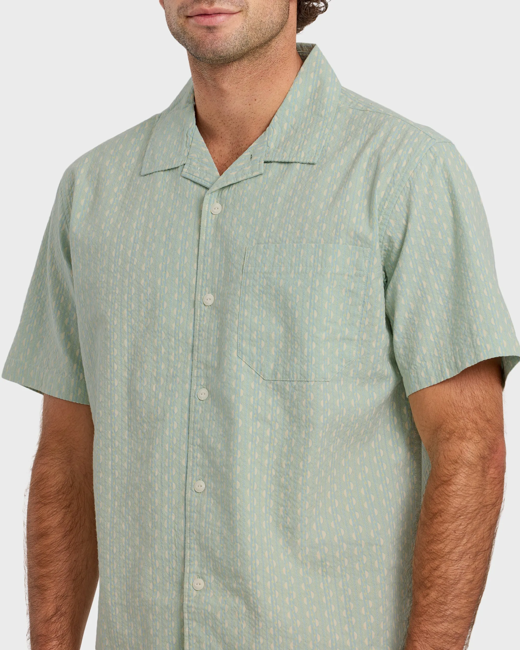 Horizons Casual Seersucker Short Sleeve Shirt - Blue Haze sold by Quiksilver product image thumbnail 5