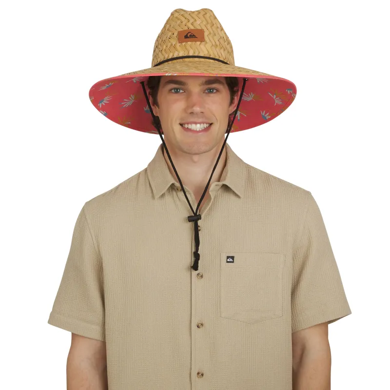 Pierside Straw Lifeguard Hat - Coral made by Quiksilver