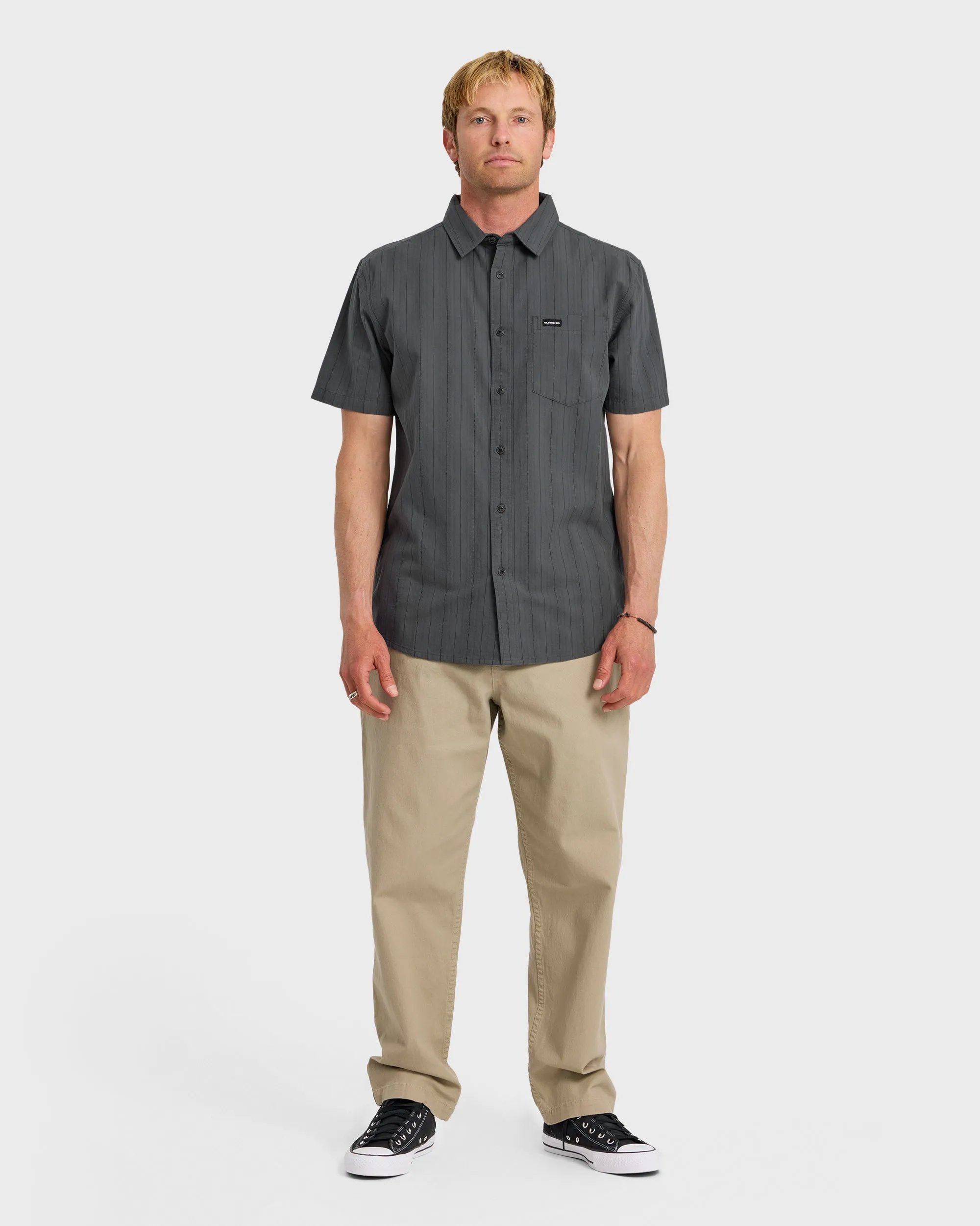 Dobby Stripe Classic Short Sleeve Shirt - Iron Gate sold by Quiksilver product image thumbnail 5
