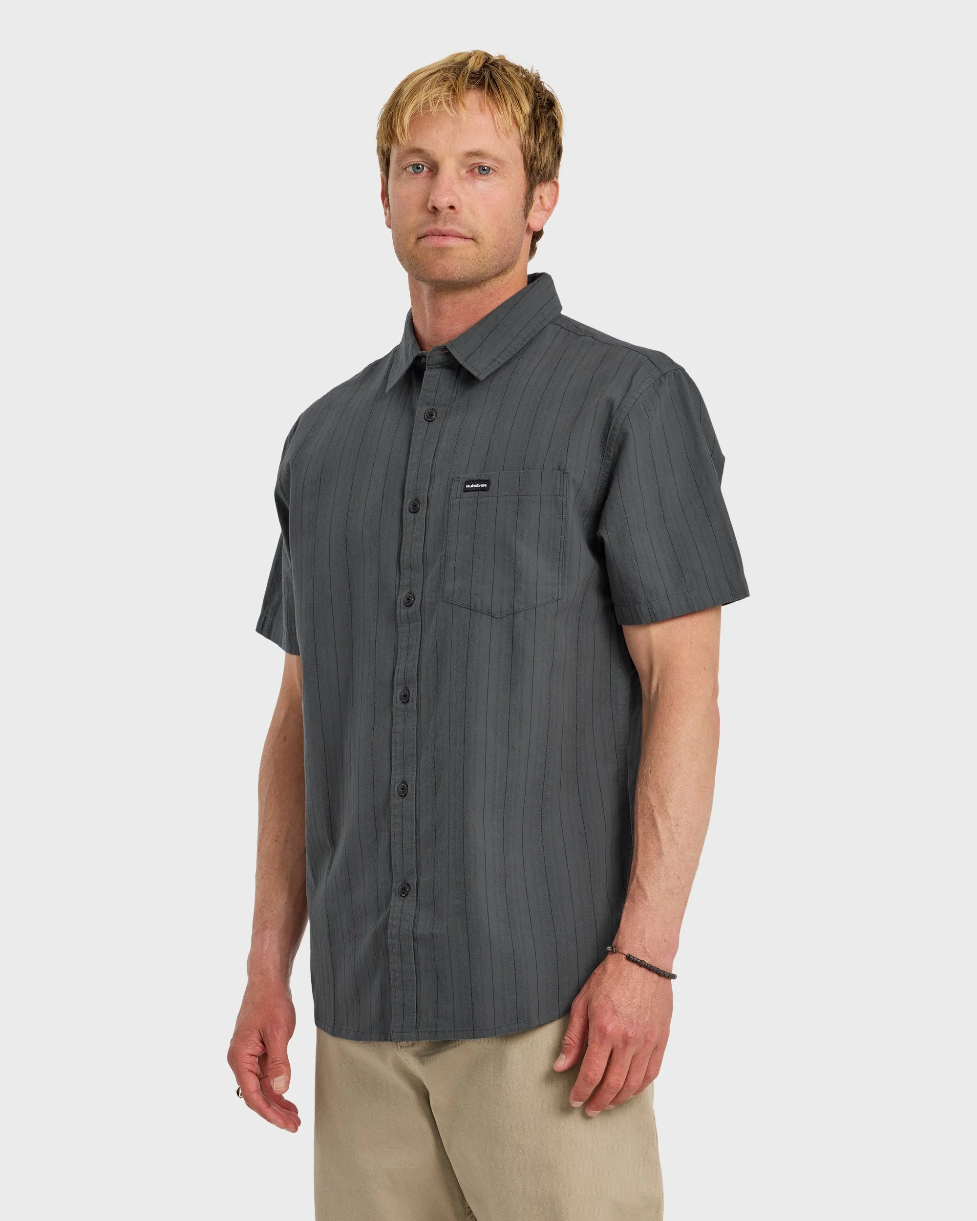 Dobby Stripe Classic Short Sleeve Shirt - Iron Gate sold by Quiksilver product image thumbnail 3