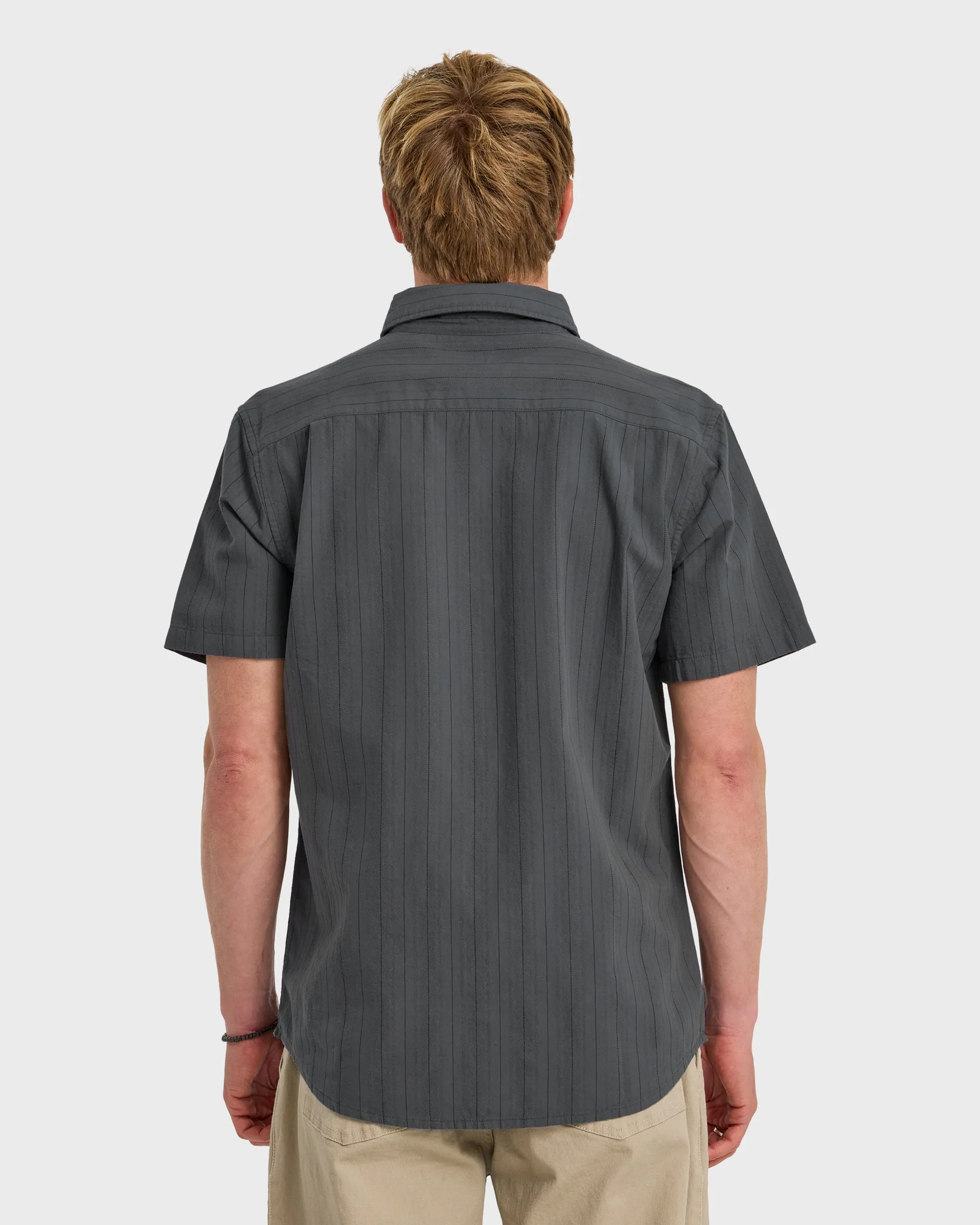Dobby Stripe Classic Short Sleeve Shirt - Iron Gate sold by Quiksilver product image thumbnail 2