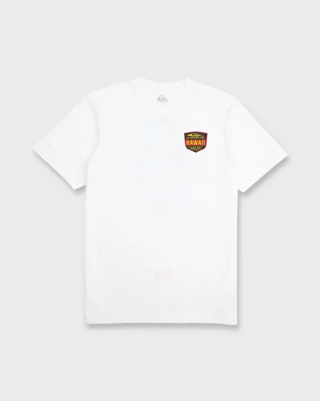 Hawaii Shield Short Sleeve Cotton T-Shirt - White made by Quiksilver