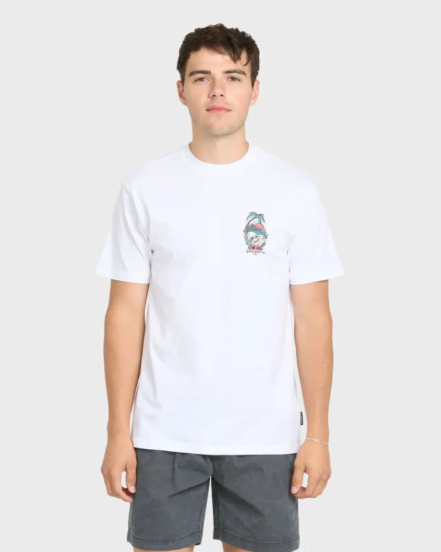 Staycation Short Sleeve Cotton T-Shirt - White made by Quiksilver