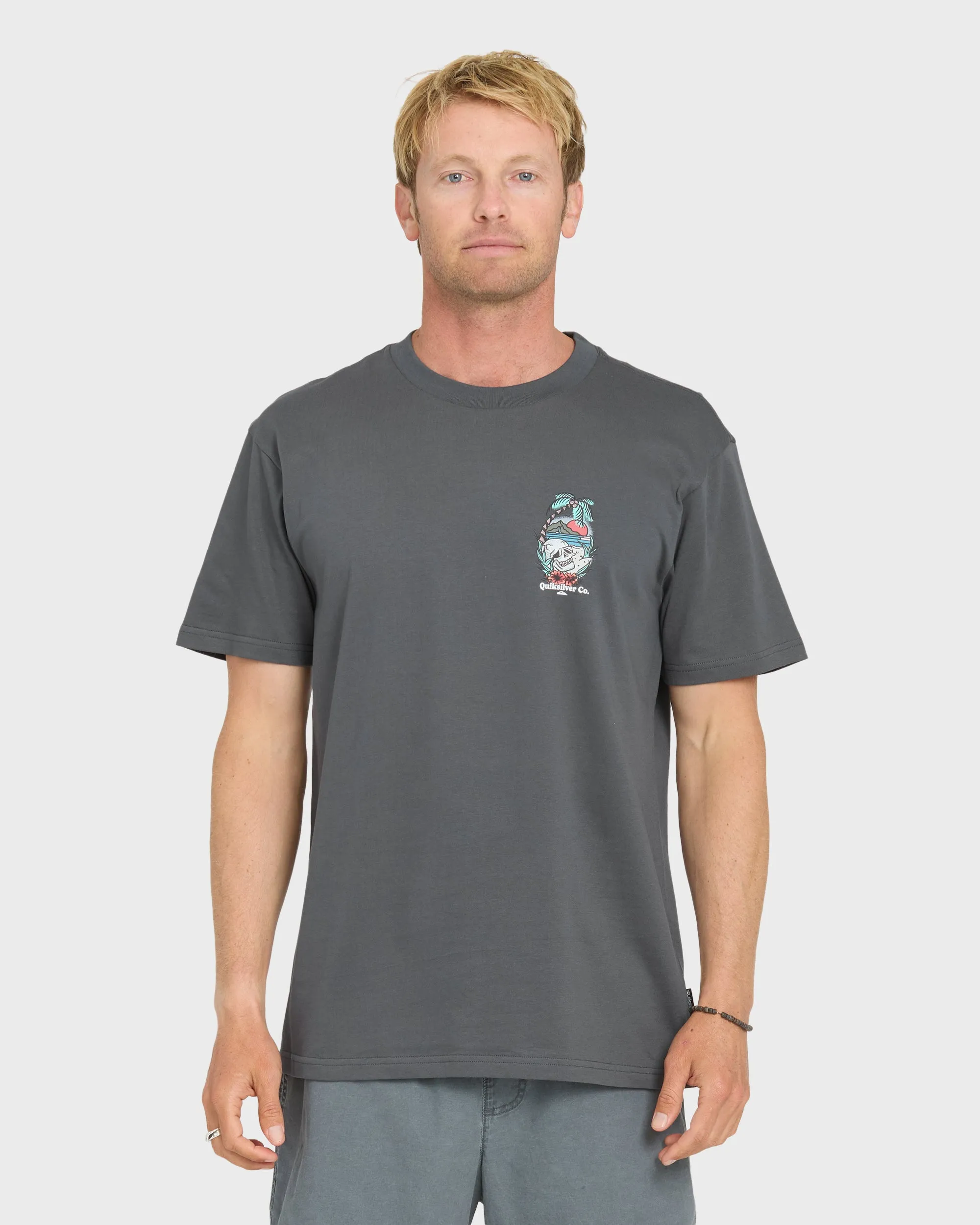 Staycation Short Sleeve Cotton T-Shirt - Iron Gate sold by Quiksilver