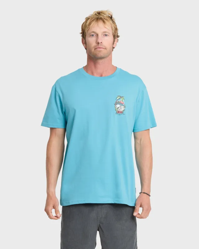 Staycation Short Sleeve Cotton T-Shirt - Crystal Seas made by Quiksilver