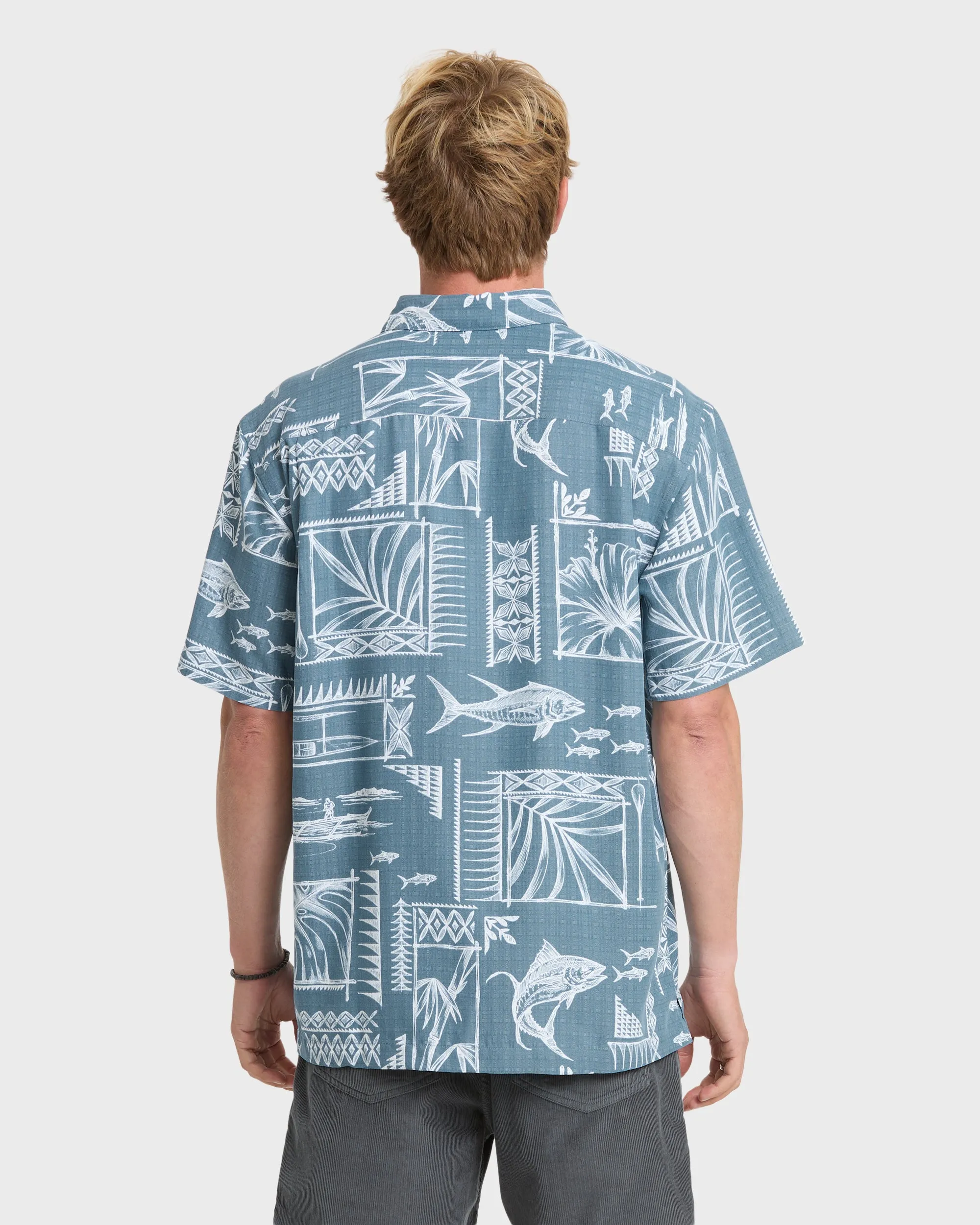 Waterman Paradise Bay Short Sleeve Woven Shirt - Real Teal sold by Quiksilver product image thumbnail 2