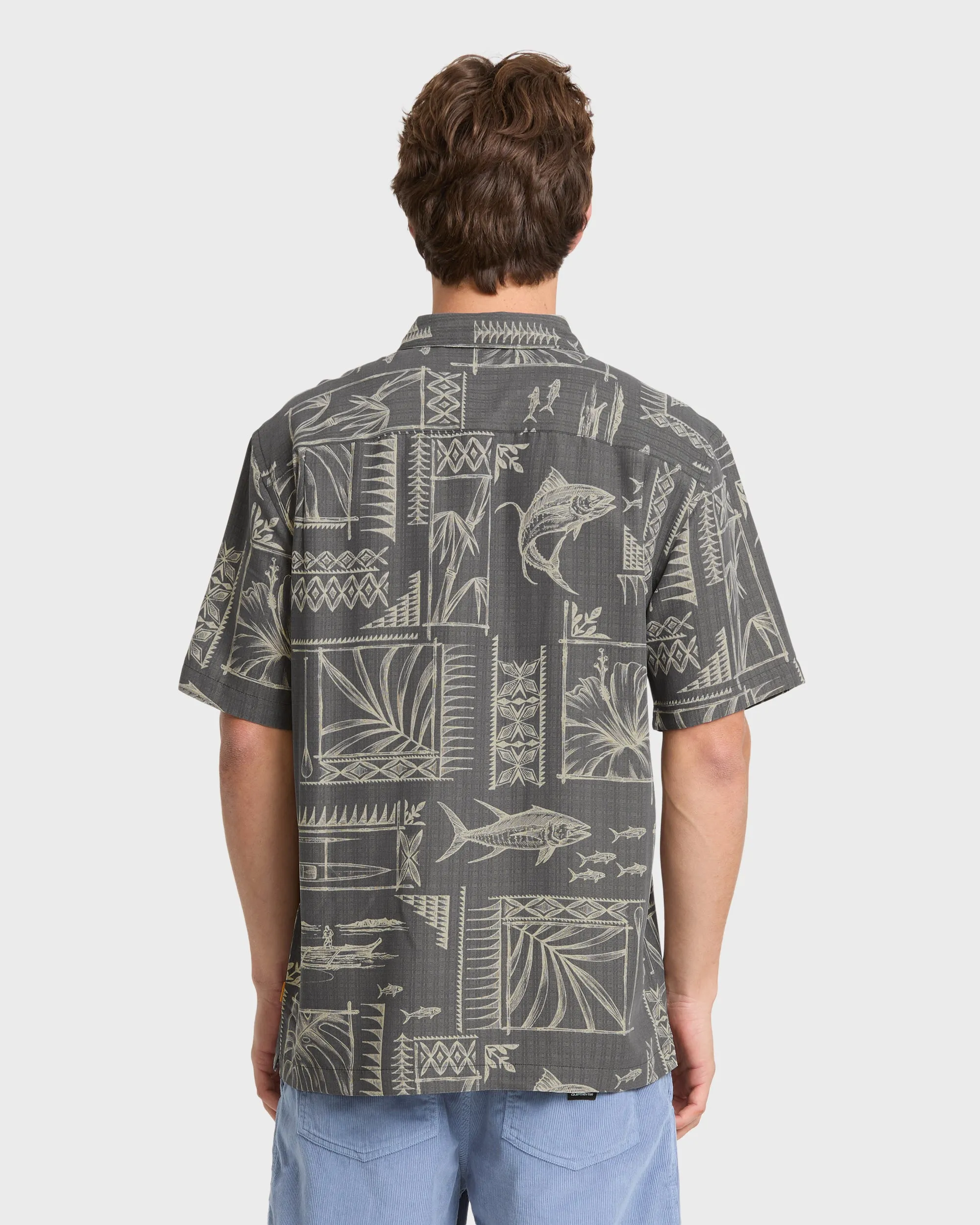 Waterman Paradise Bay Short Sleeve Woven Shirt - Phantom sold by Quiksilver product image thumbnail 2