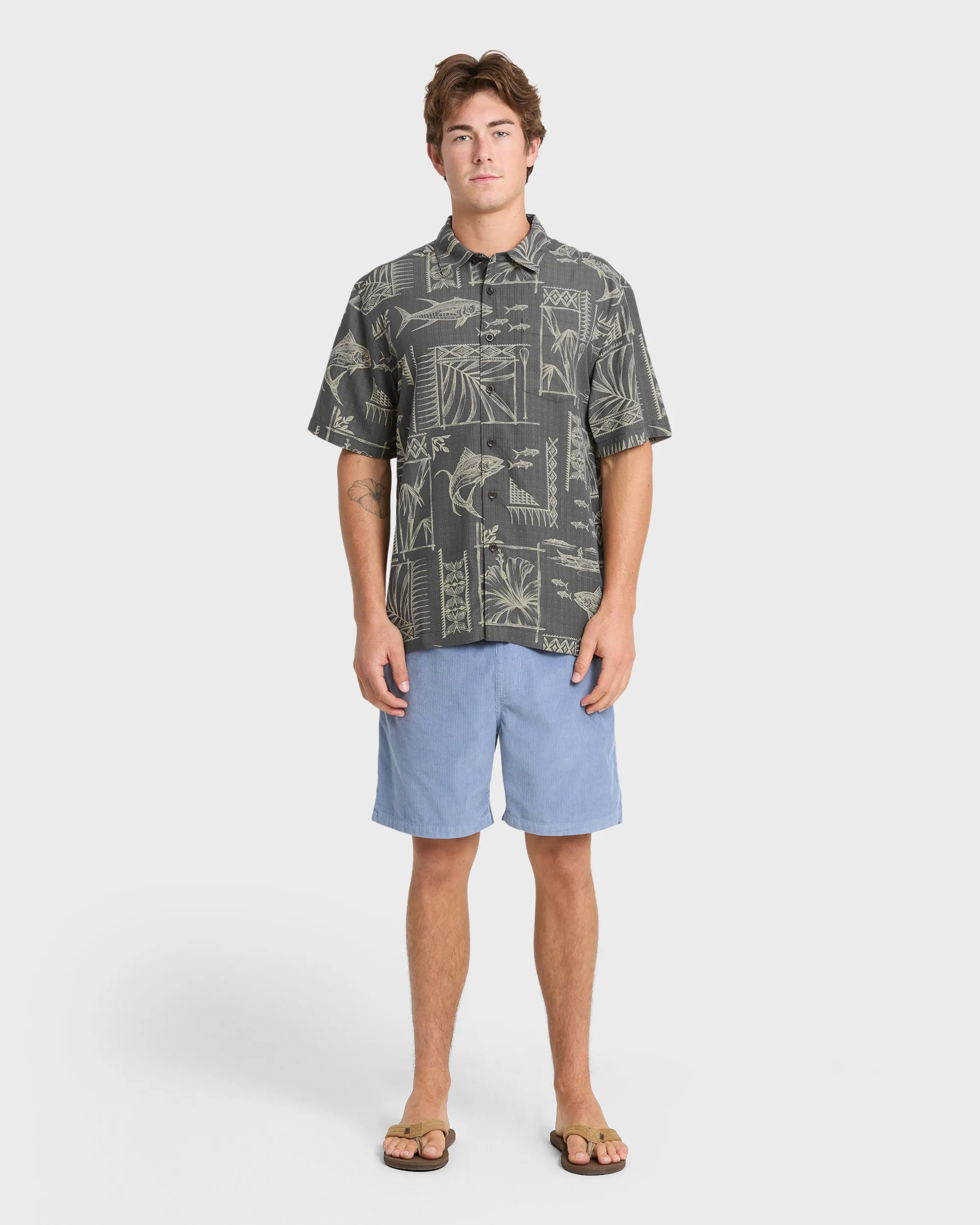 Waterman Paradise Bay Short Sleeve Woven Shirt - Phantom sold by Quiksilver product image thumbnail 4