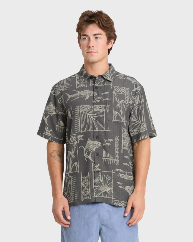 Waterman Paradise Bay Short Sleeve Woven Shirt - Phantom made by Quiksilver